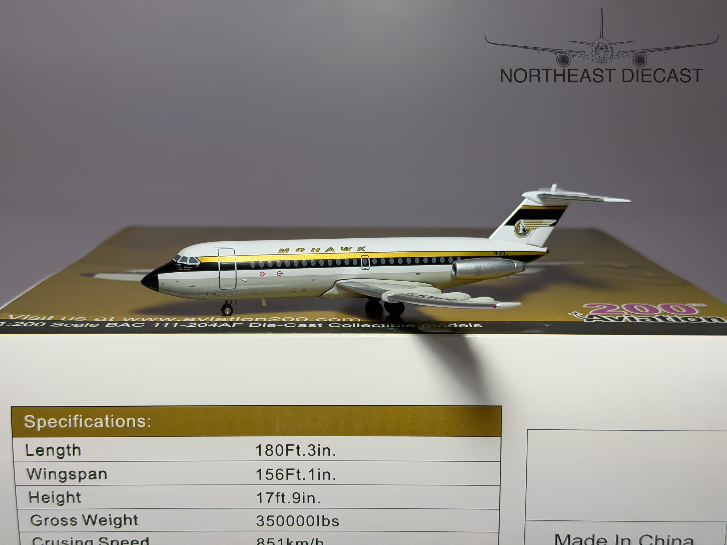 Mohawk BAC 1-11-0200 1:200 Aviation200 N1120J (AV2111012)