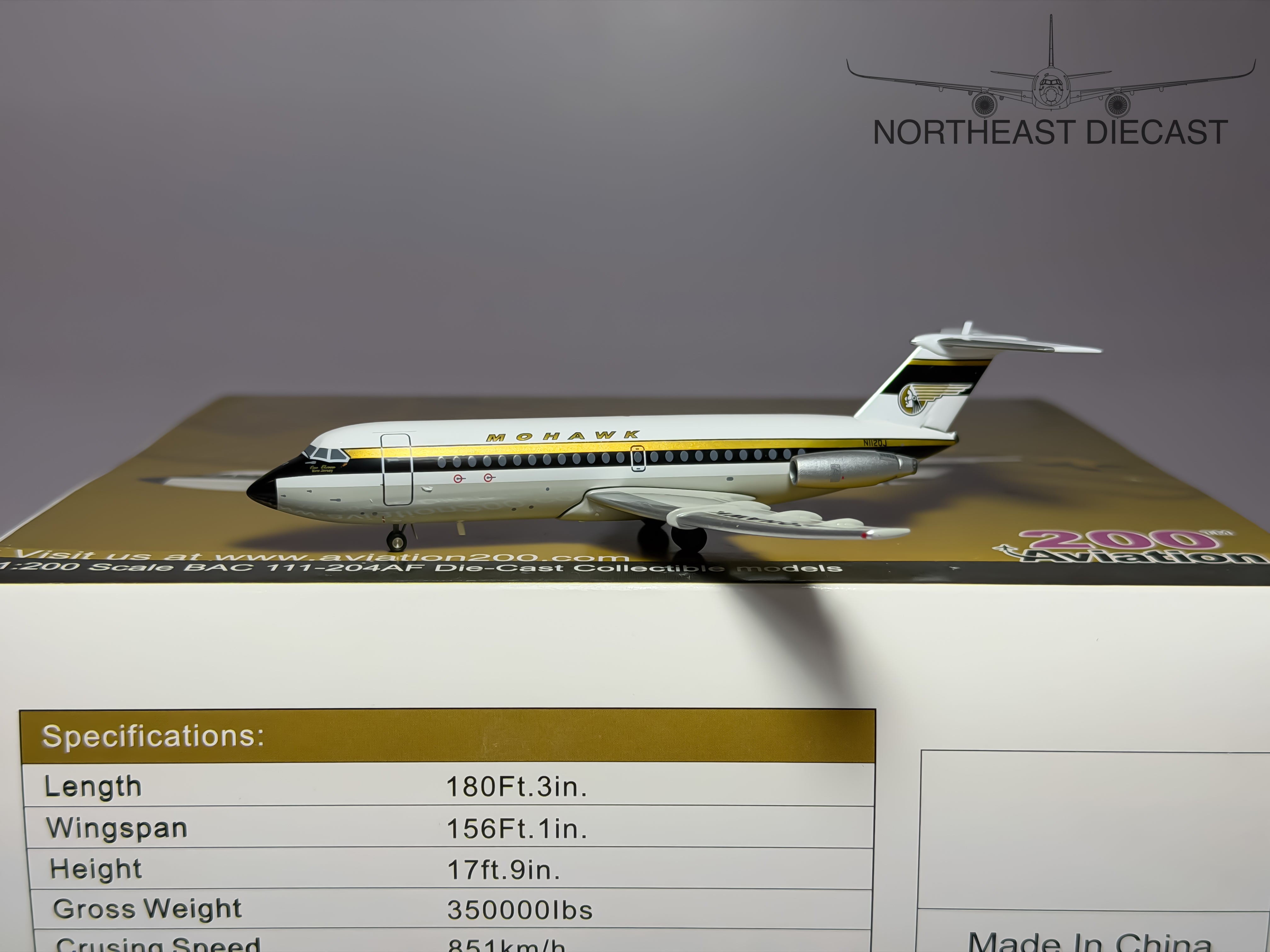 Mohawk BAC 1-11-0200 1:200 Aviation200 N1120J (AV2111012)