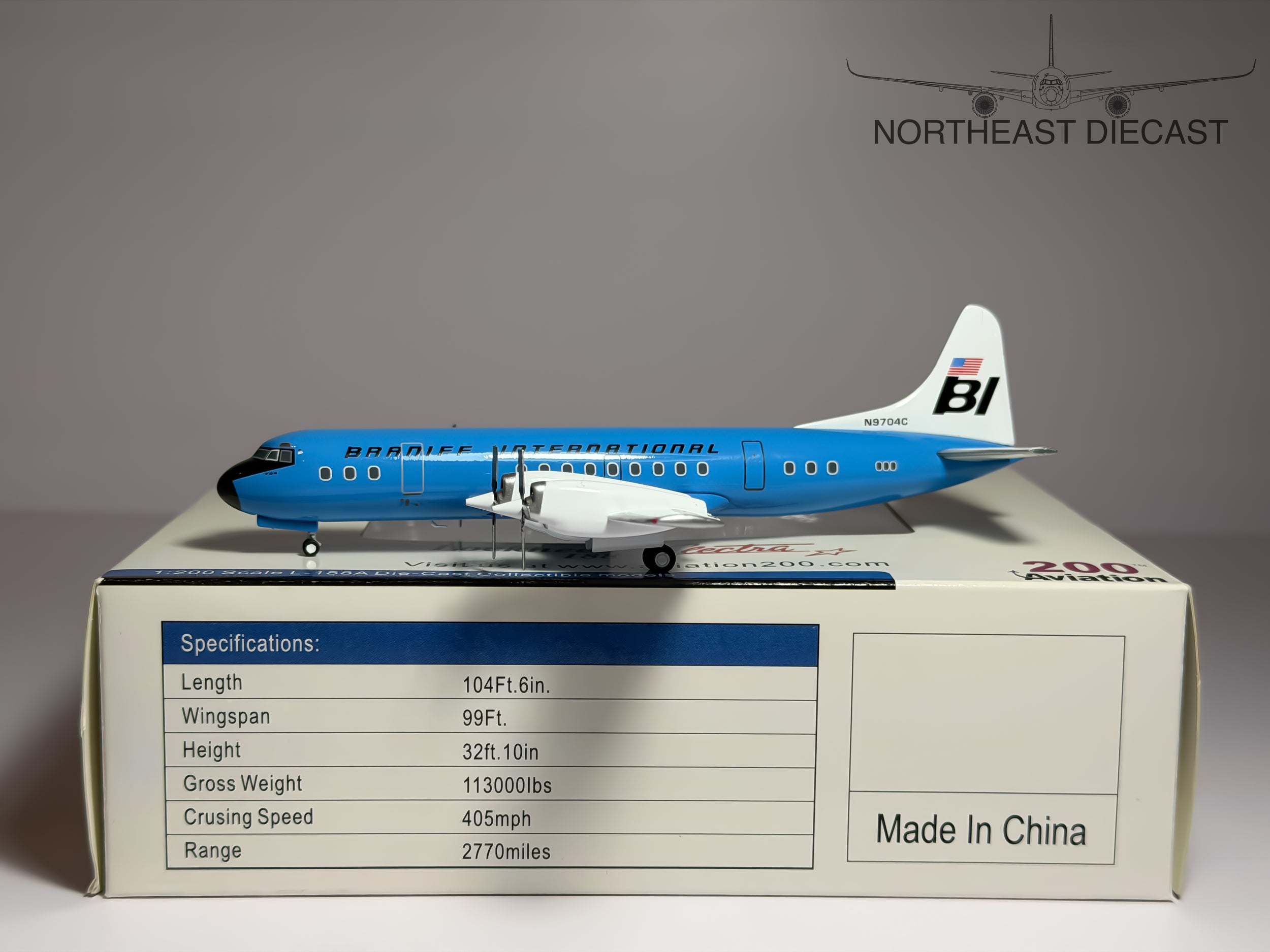 Braniff International Lockheed L-188A Electra 1:200 Aviation200 N9704C (AV2188002)