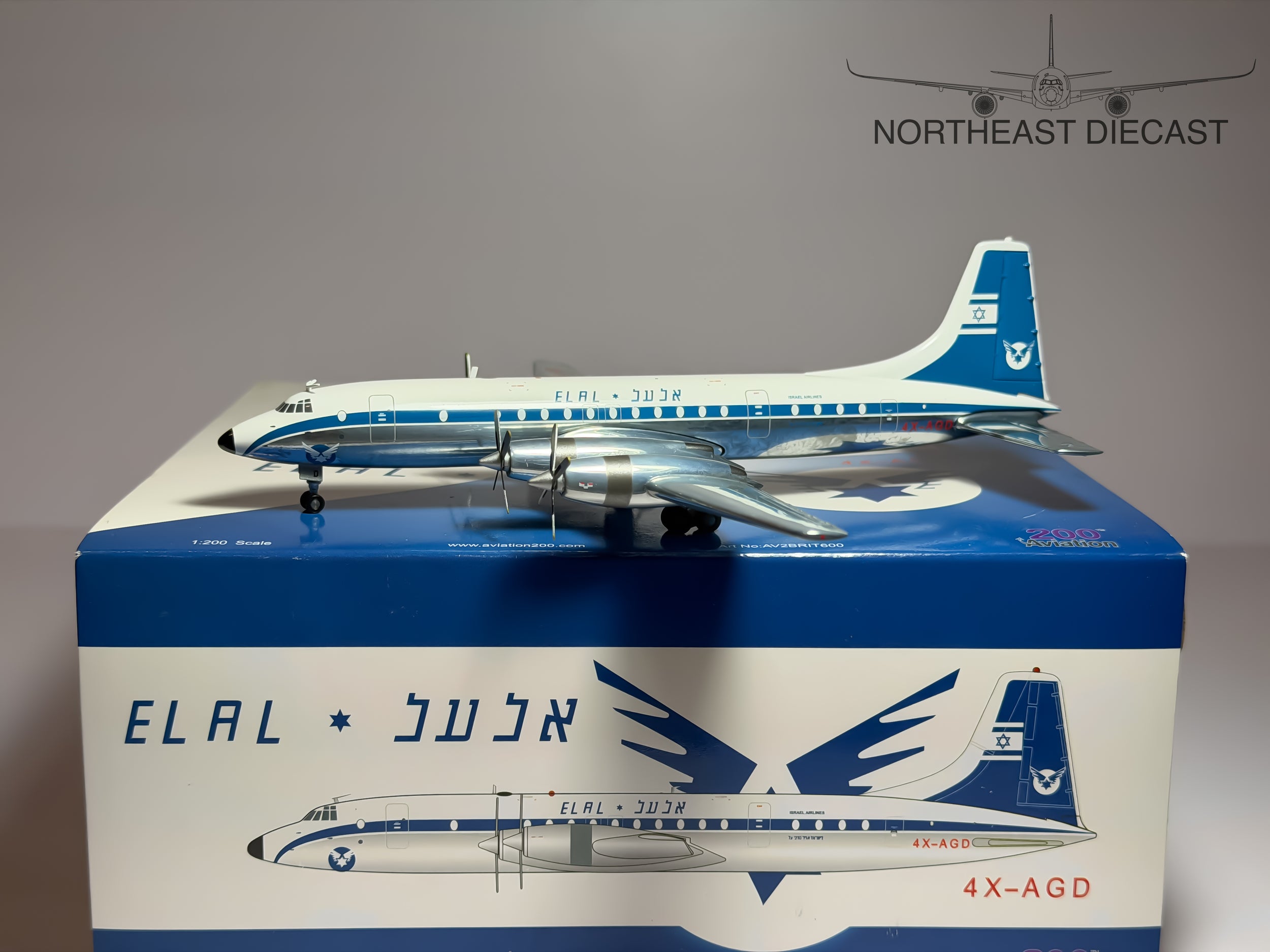 El Al Bristol 175 Britannia 1:200 Aviation200 4X-AGD (AV2BRIT600)