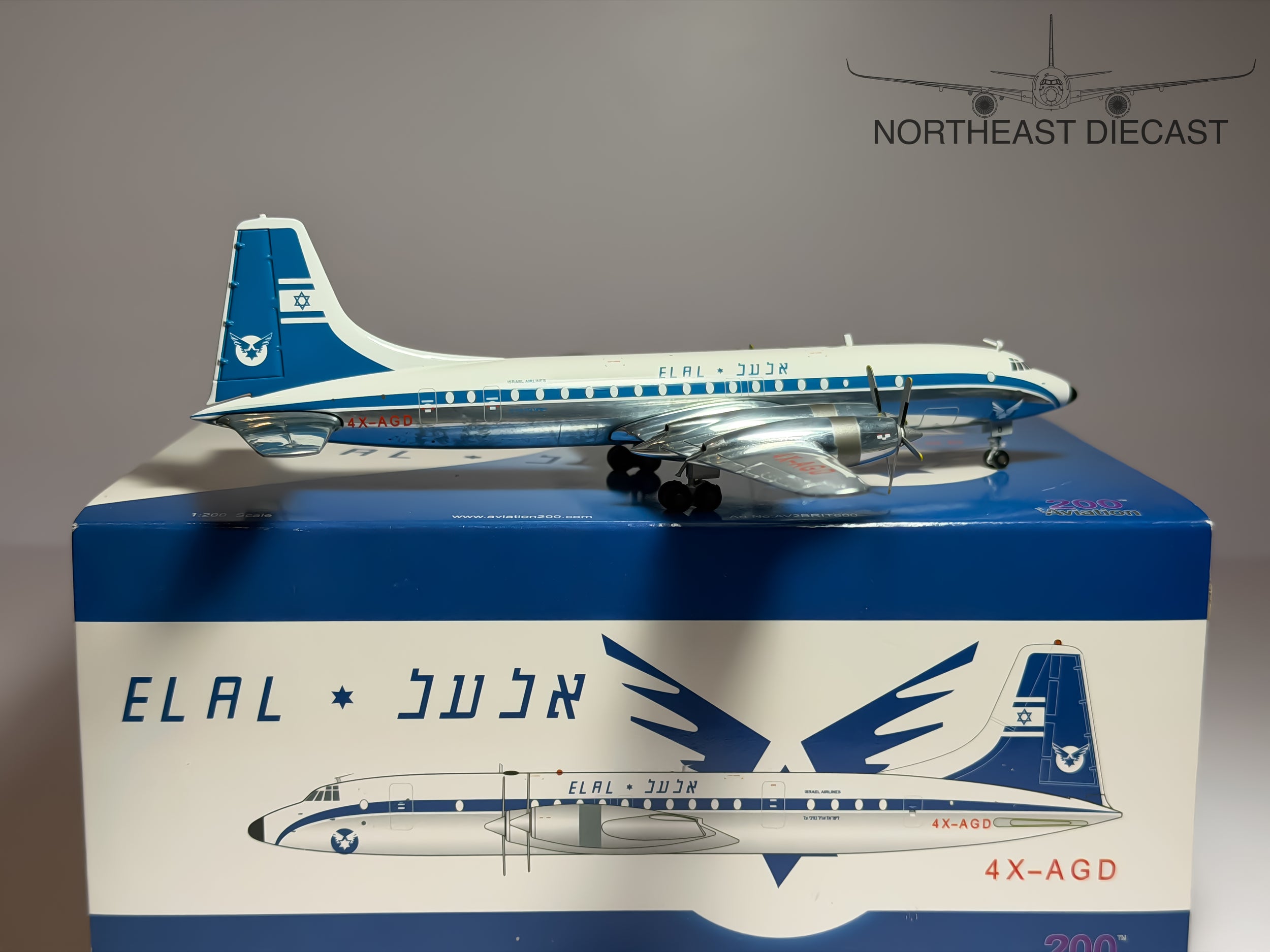 El Al Bristol 175 Britannia 1:200 Aviation200 4X-AGD (AV2BRIT600)
