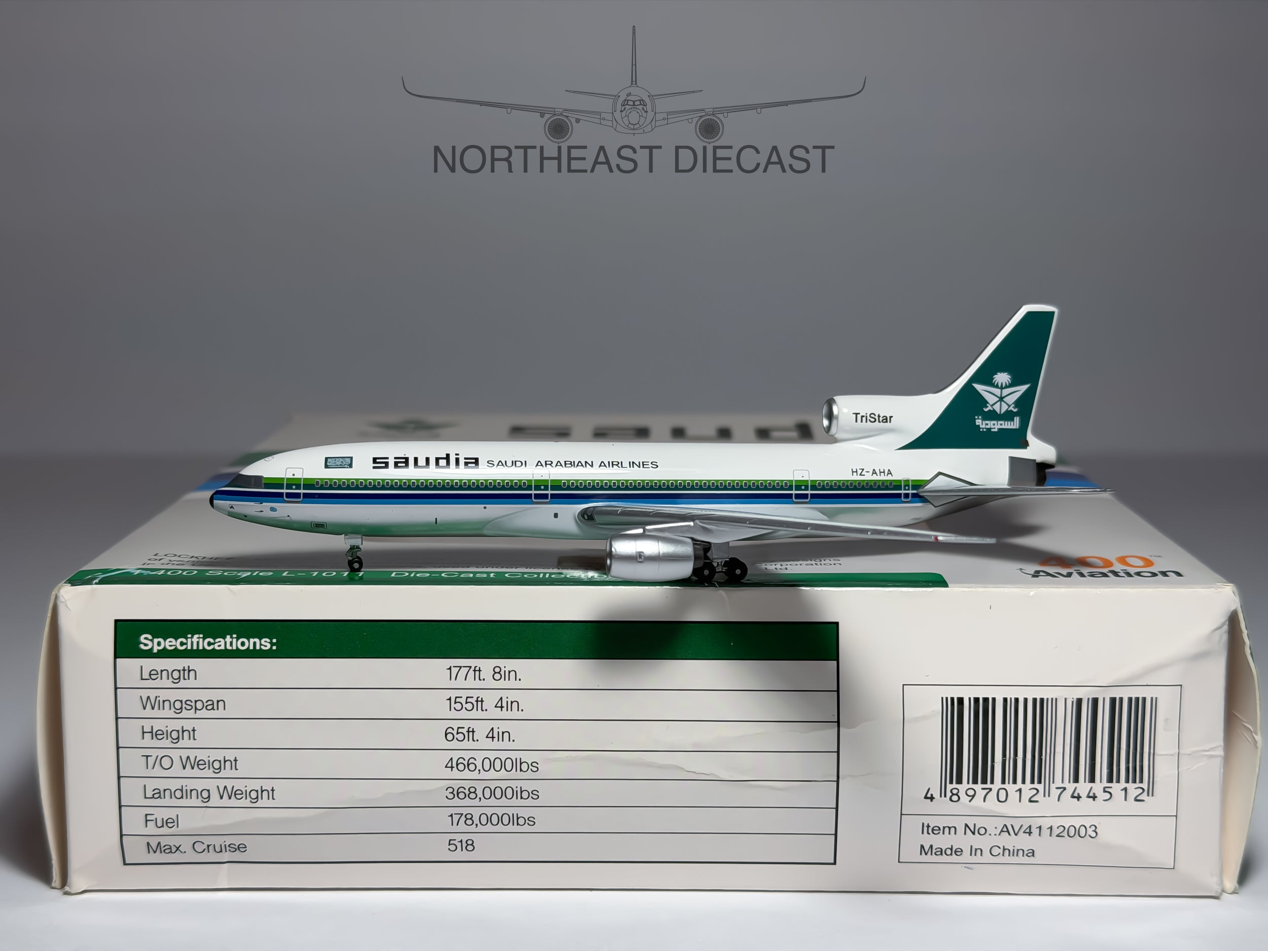 Saudia Lockheed L-1011-1 Tristar 1:400 Aviation400 HZ-AHA (AV4112003)