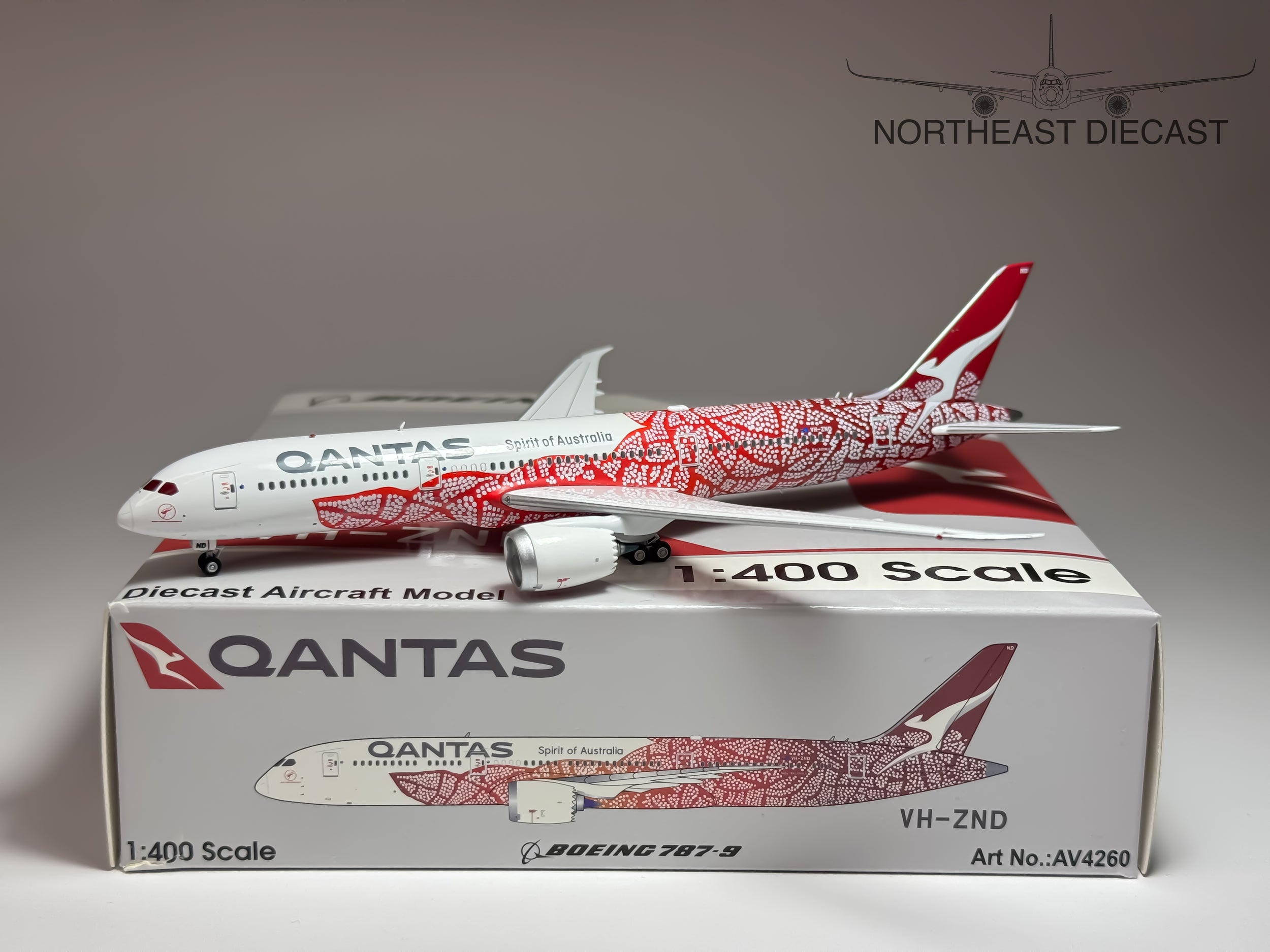 Qantas Airways Boeing 787-9 1:400 Aviation400 VH-ZND (AV4260)