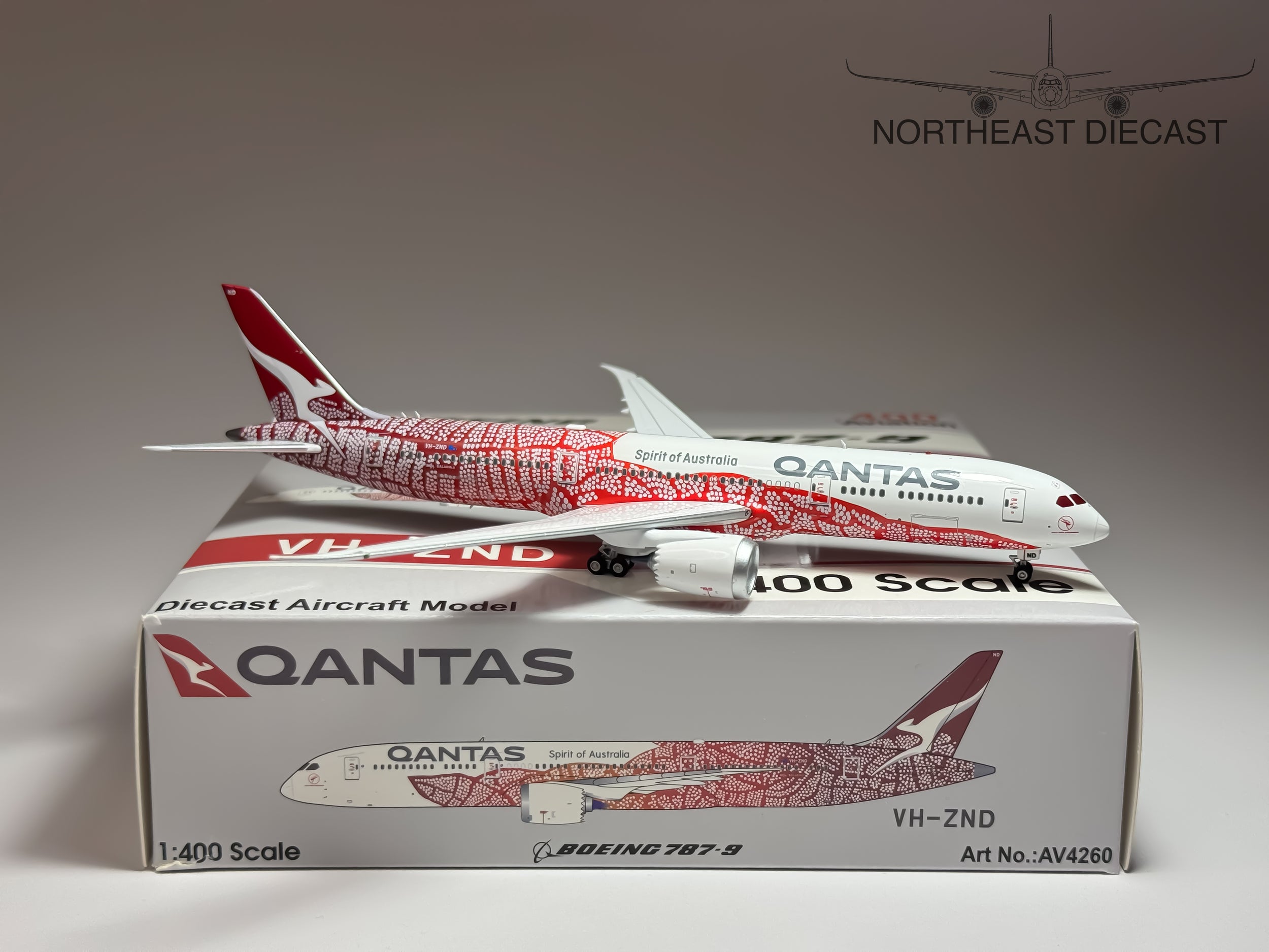 Qantas Airways Boeing 787-9 1:400 Aviation400 VH-ZND (AV4260)