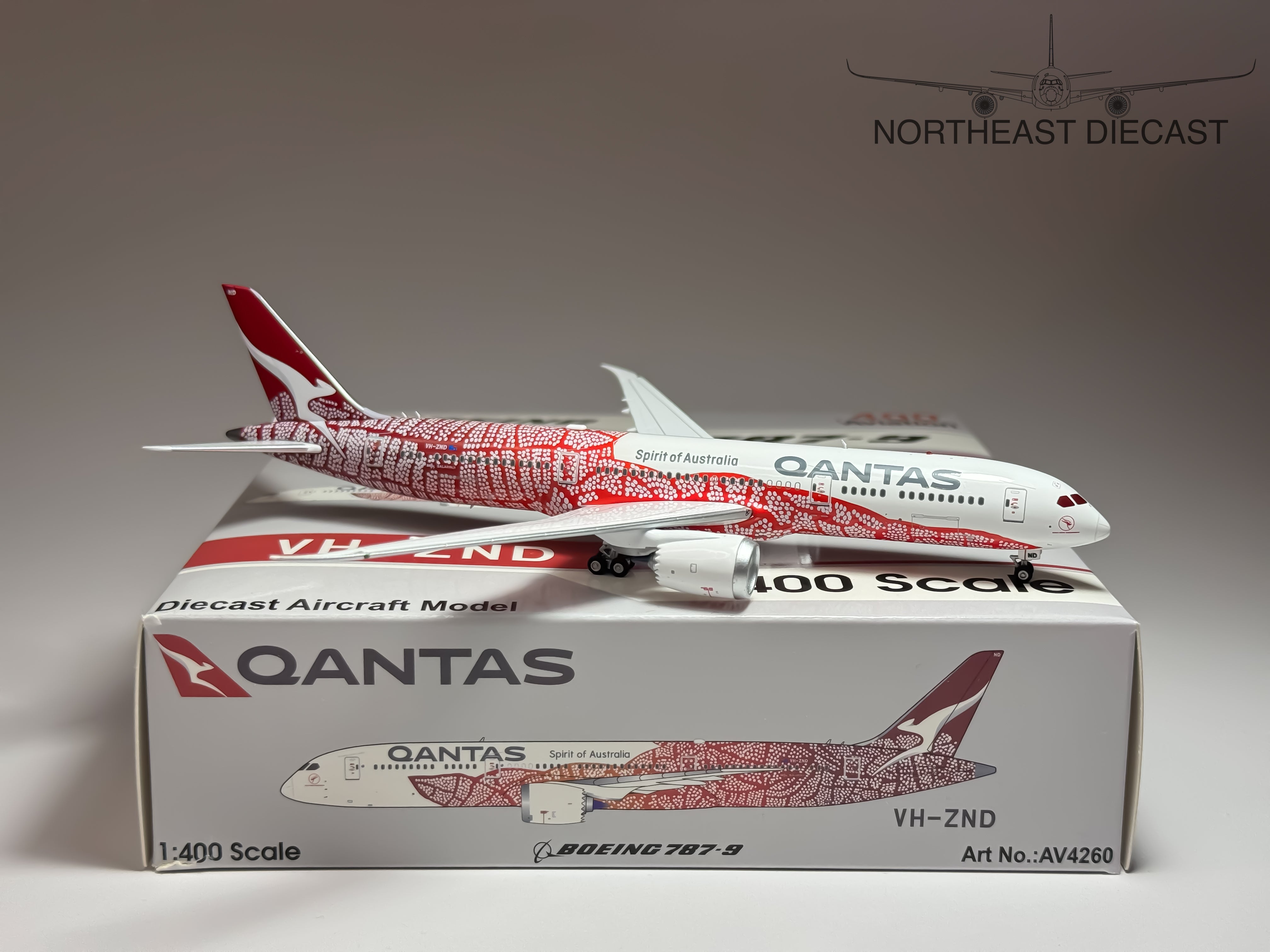 Qantas Airways Boeing 787-9 1:400 Aviation400 VH-ZND (AV4260)