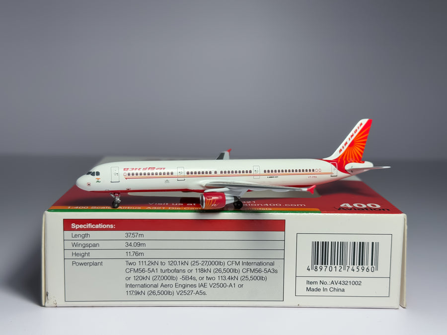 Air India Airbus A321 1:400 Aviation400 VT-PPA (AV4321002)