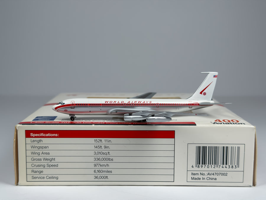 World Airways Boeing 707-300 1:400 Aviation400 N375WA (AV4707002)