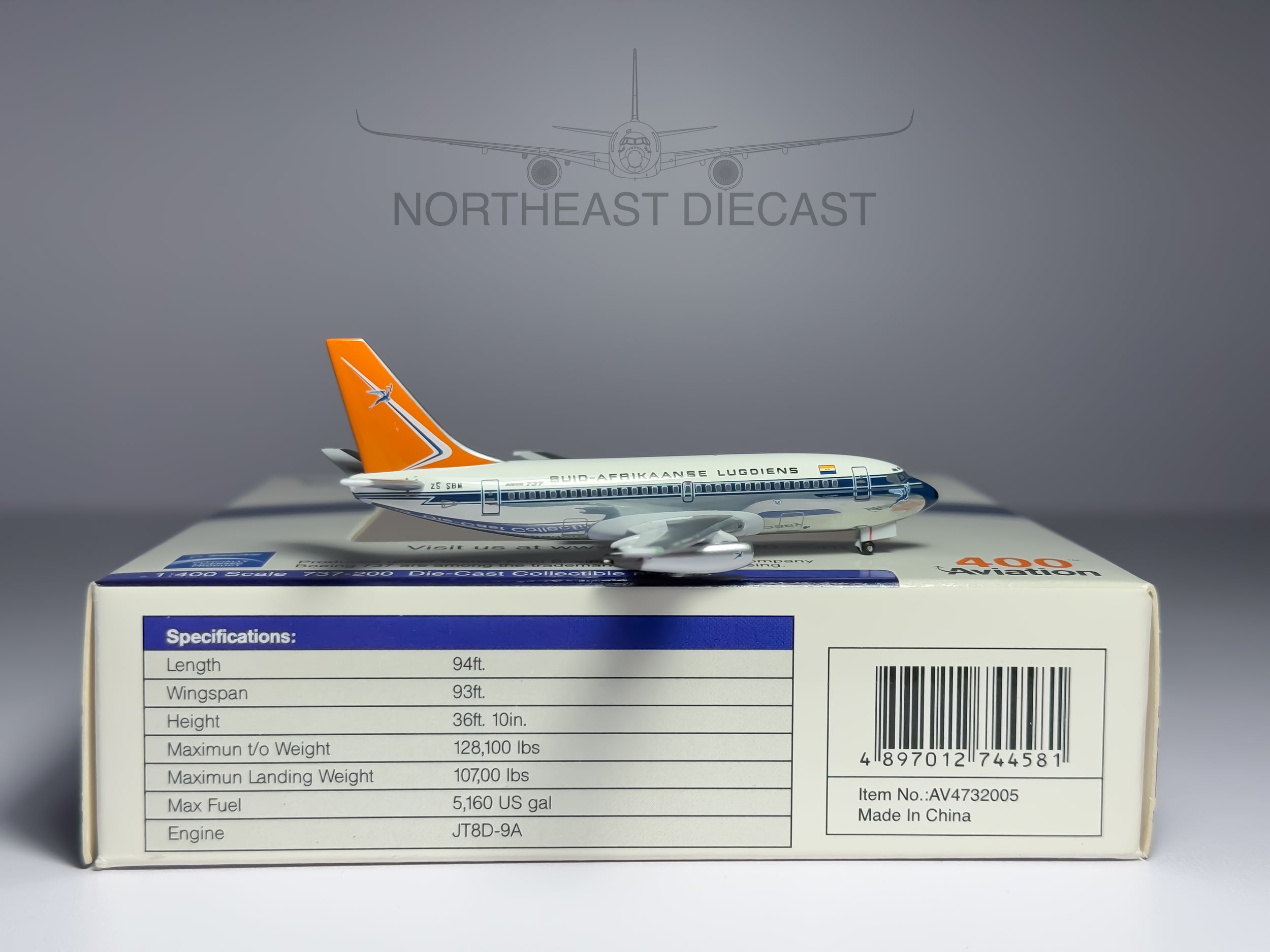 South African Airways Boeing 737-200 1:400 Aviation400 ZS-SBM (AV4732005)