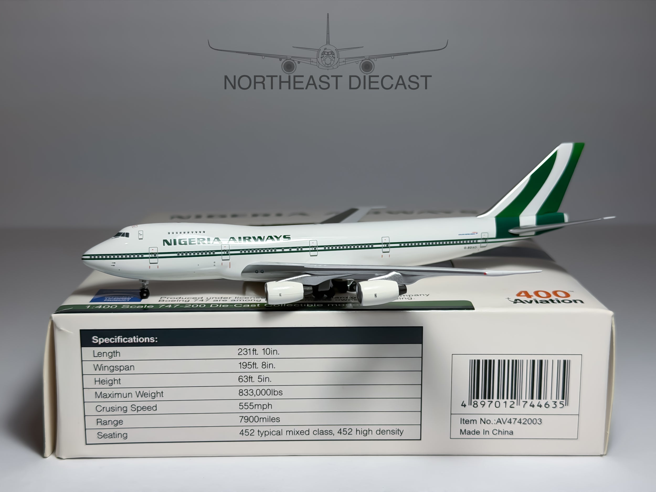 Nigeria Airways Boeing 747-200 1:400 Aviation400 G-BDXO (AV4742003)