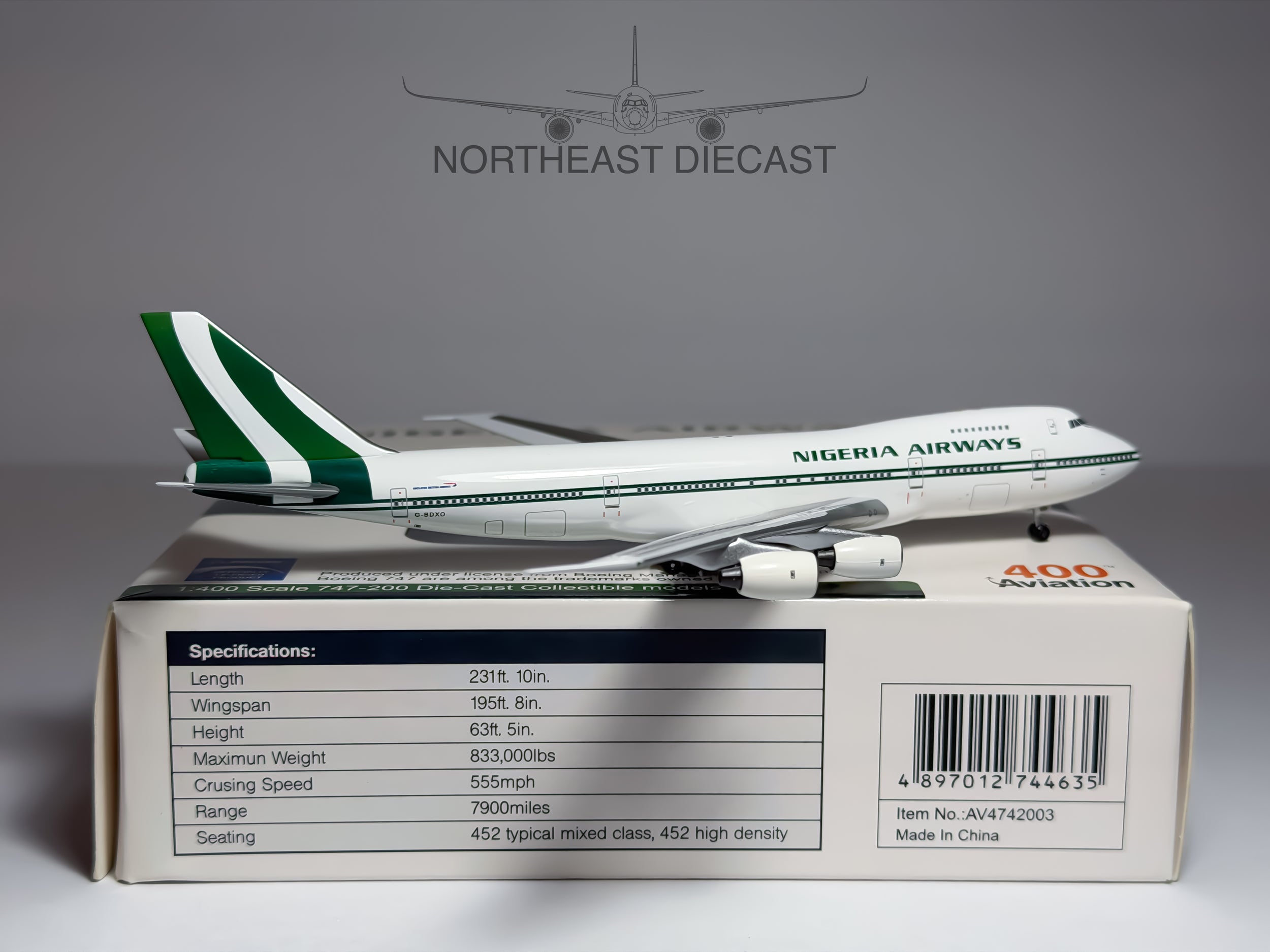 Nigeria Airways Boeing 747-200 1:400 Aviation400 G-BDXO (AV4742003)