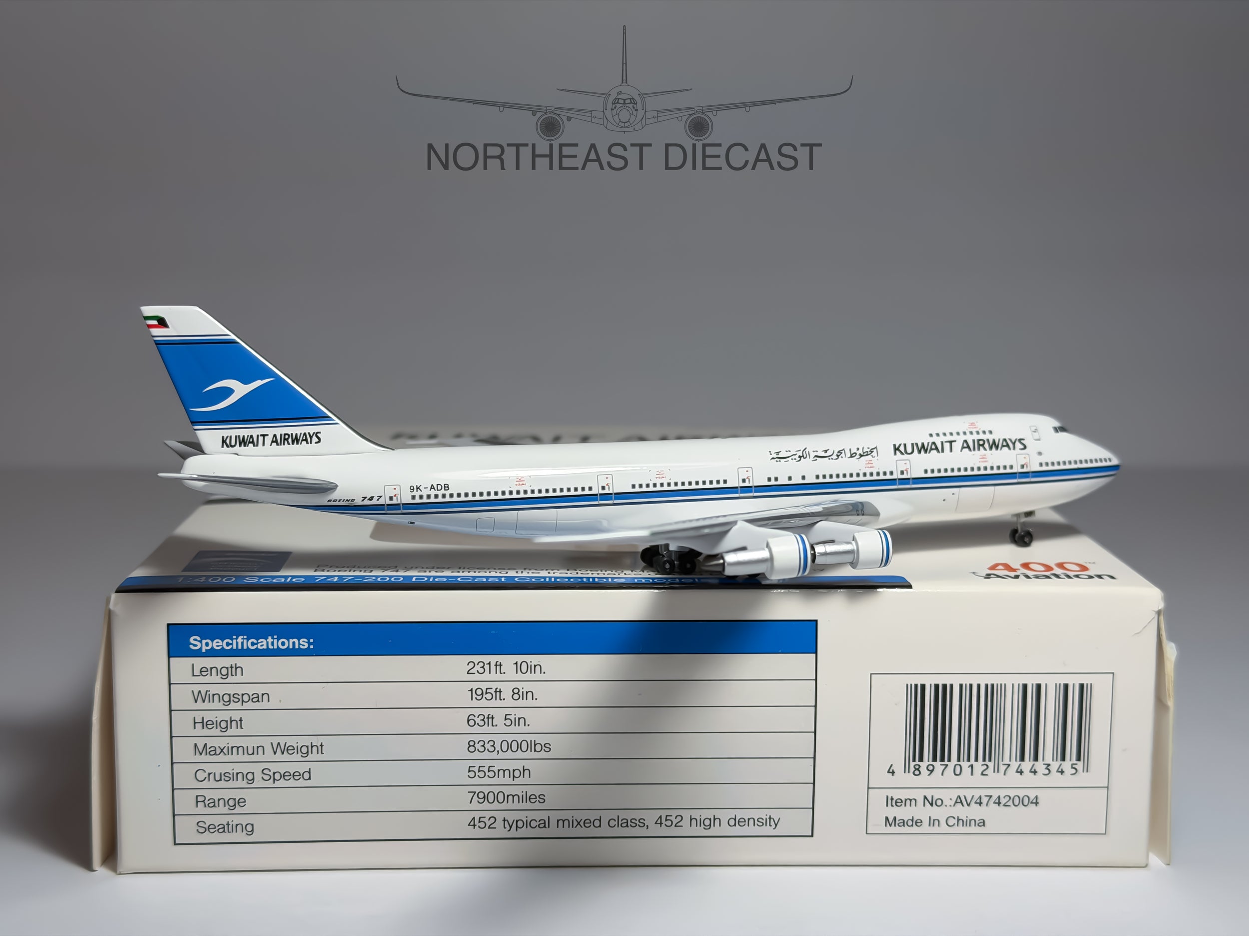 Kuwait Airways Boeing 747-200 1:400 Aviation400 9K-ADB (AV4742004)