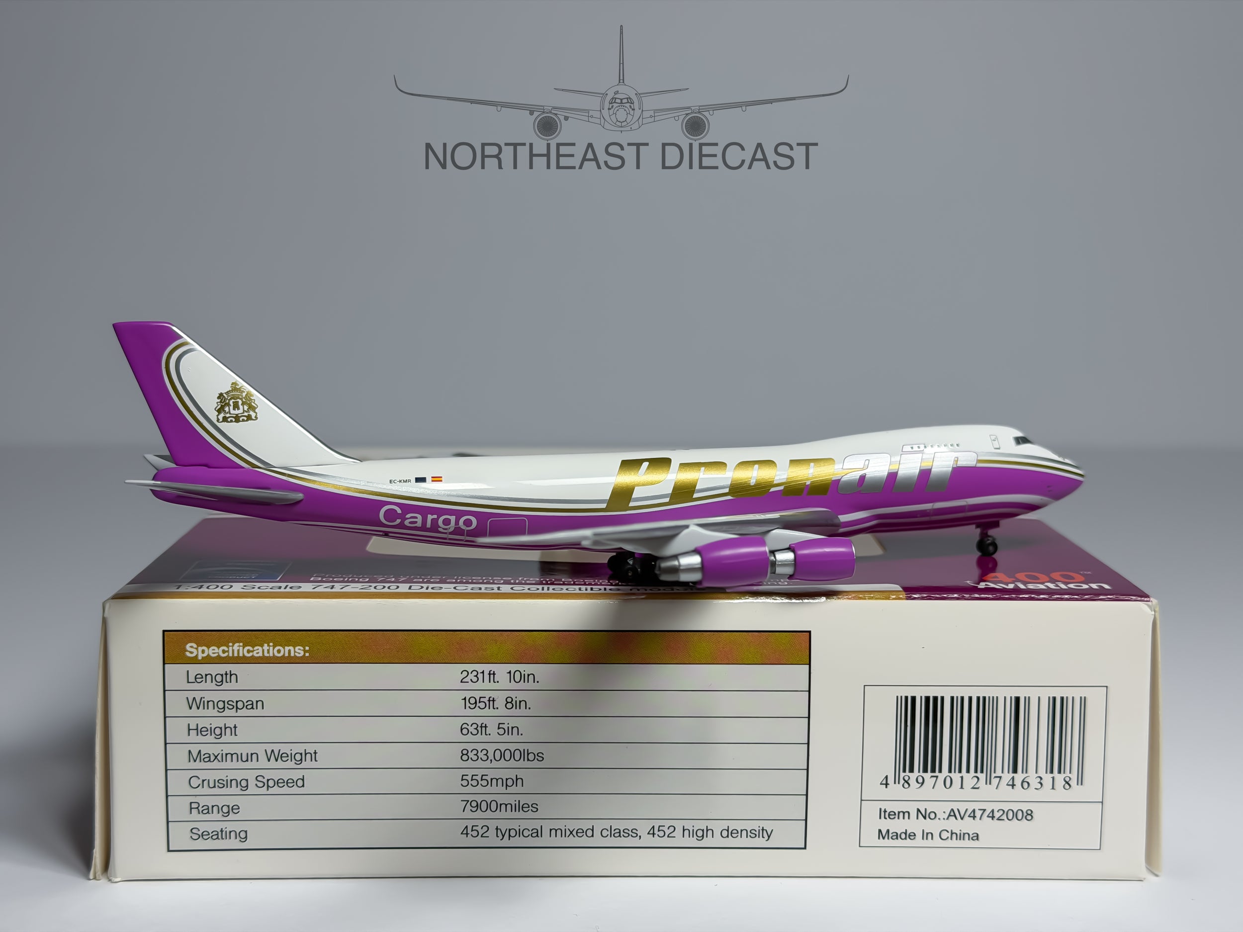 Pronair Boeing 747-200F 1:400 Aviation400 EC-KMR (AV4742008)