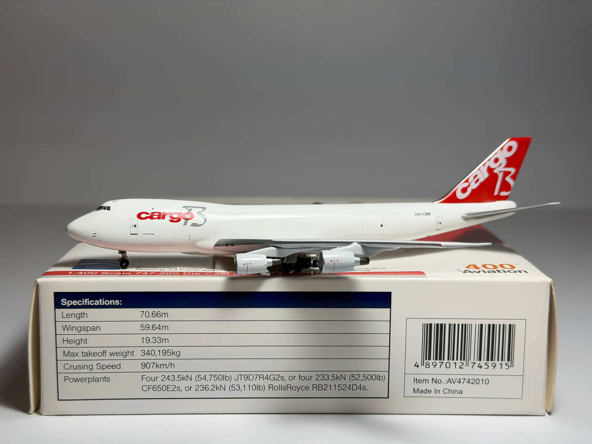 Cargo B Boeing 747-200F 1:400 Aviation400 OO-CBB (AV4742010)