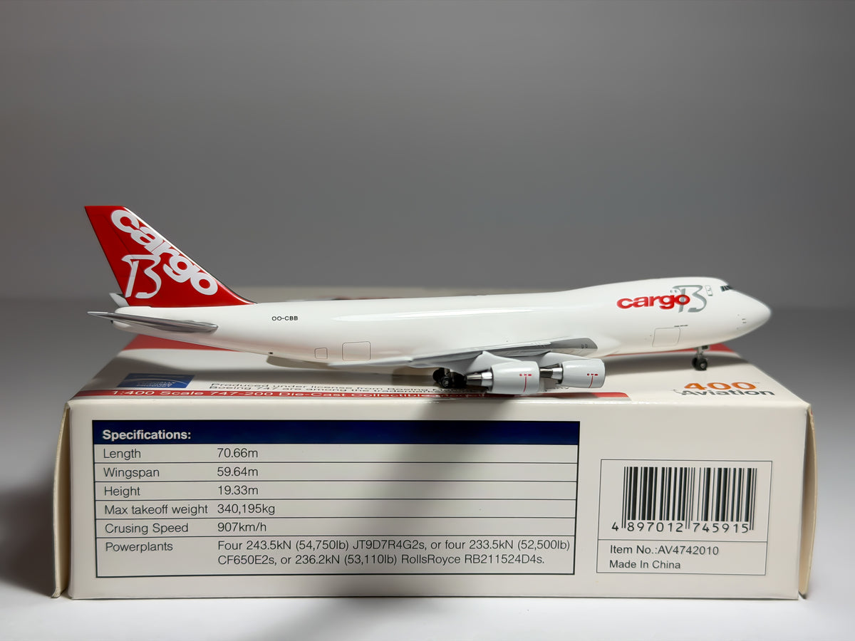 Cargo B Boeing 747-200F 1:400 Aviation400 OO-CBB (AV4742010)