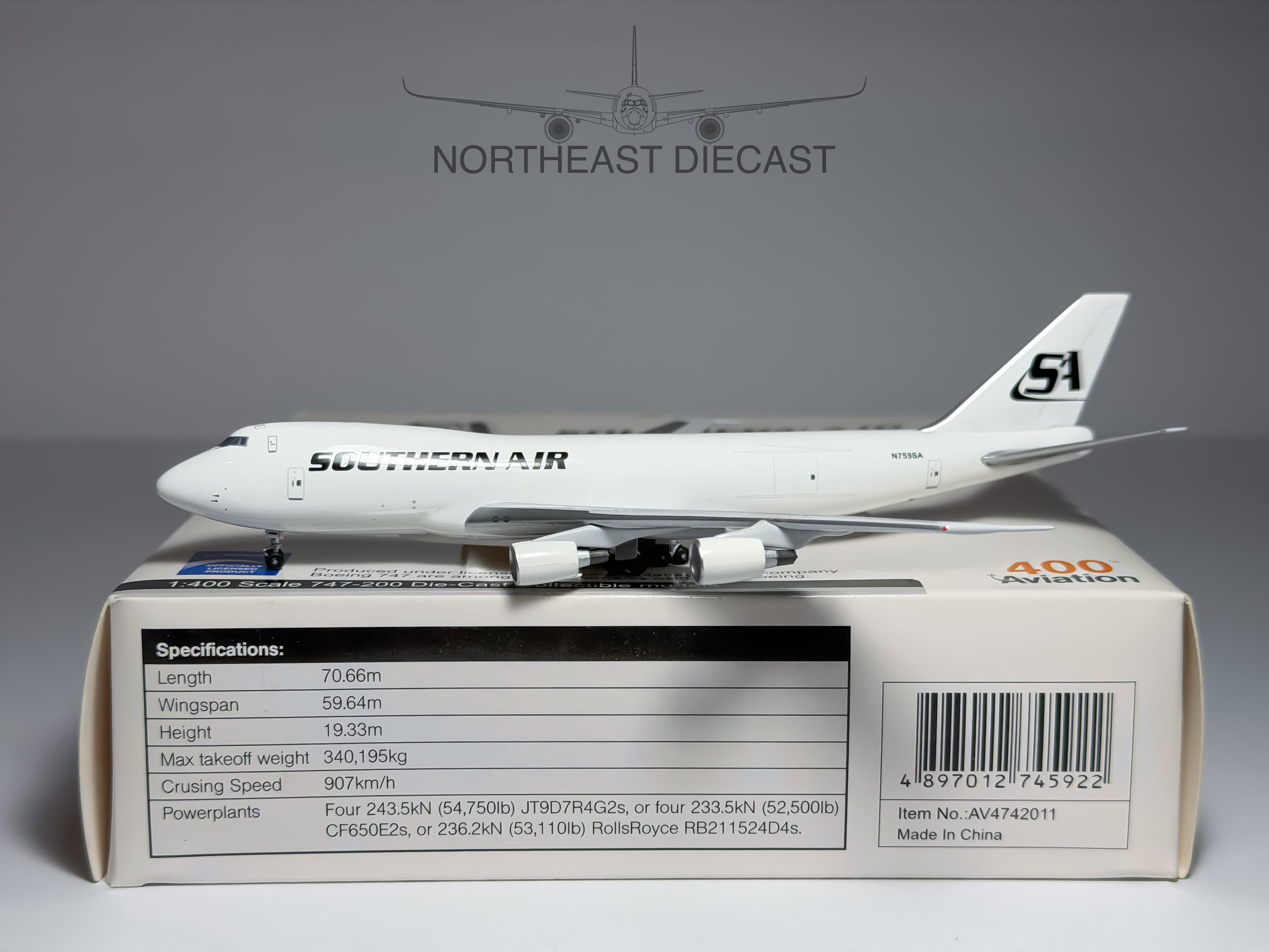 Southern Air Boeing 747-200 1:400 Aviation400 N753SA (AV4742011)