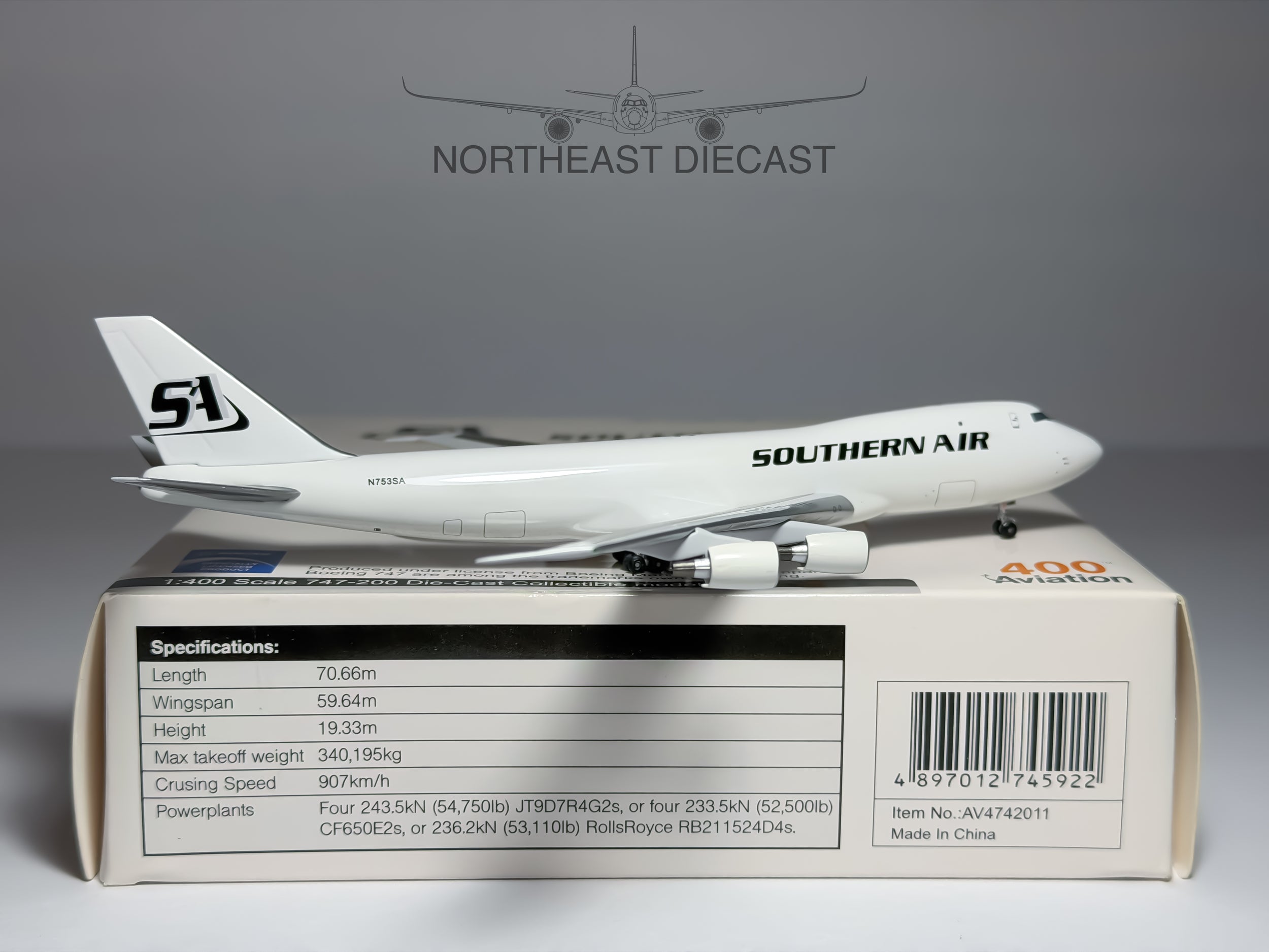 Southern Air Boeing 747-200 1:400 Aviation400 N753SA (AV4742011)