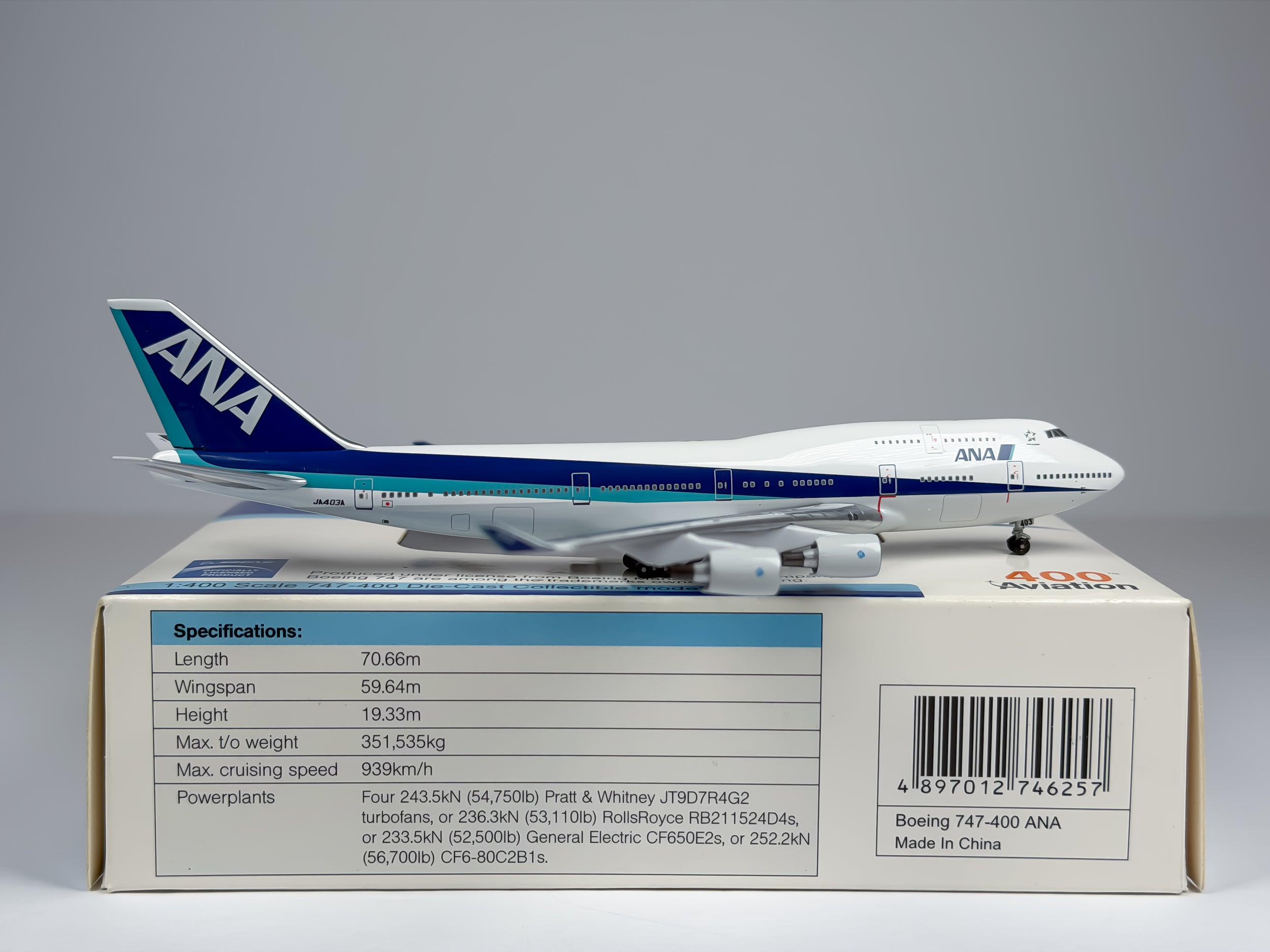All Nippon Airways (ANA) Boeing 747-400 1:400 Aviation400 JA403A (AV4744008)