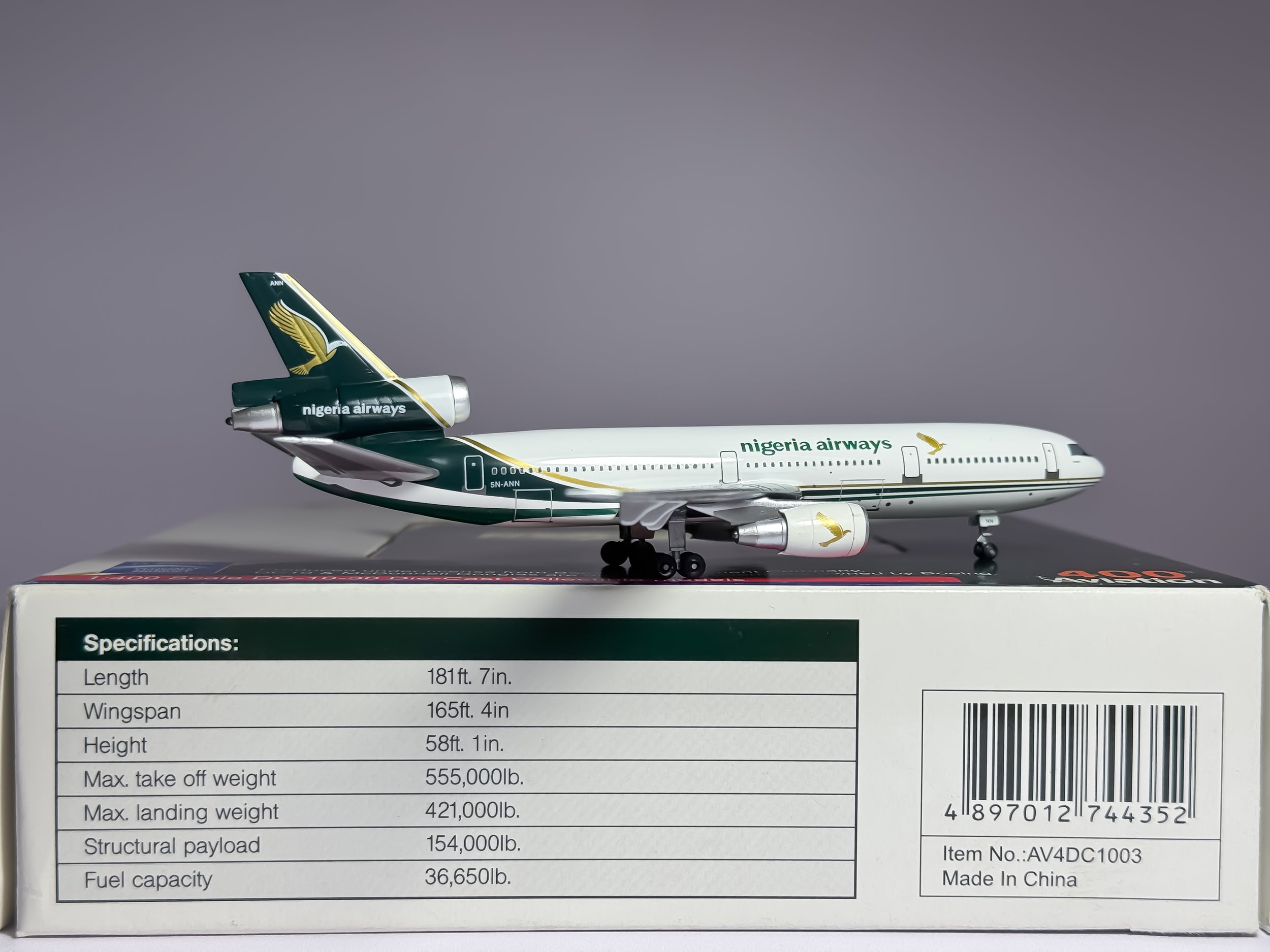 Nigeria Airways McDonnell Douglas DC-10-30 1:400 Aviation400 5N-ANN (AV4DC1003)