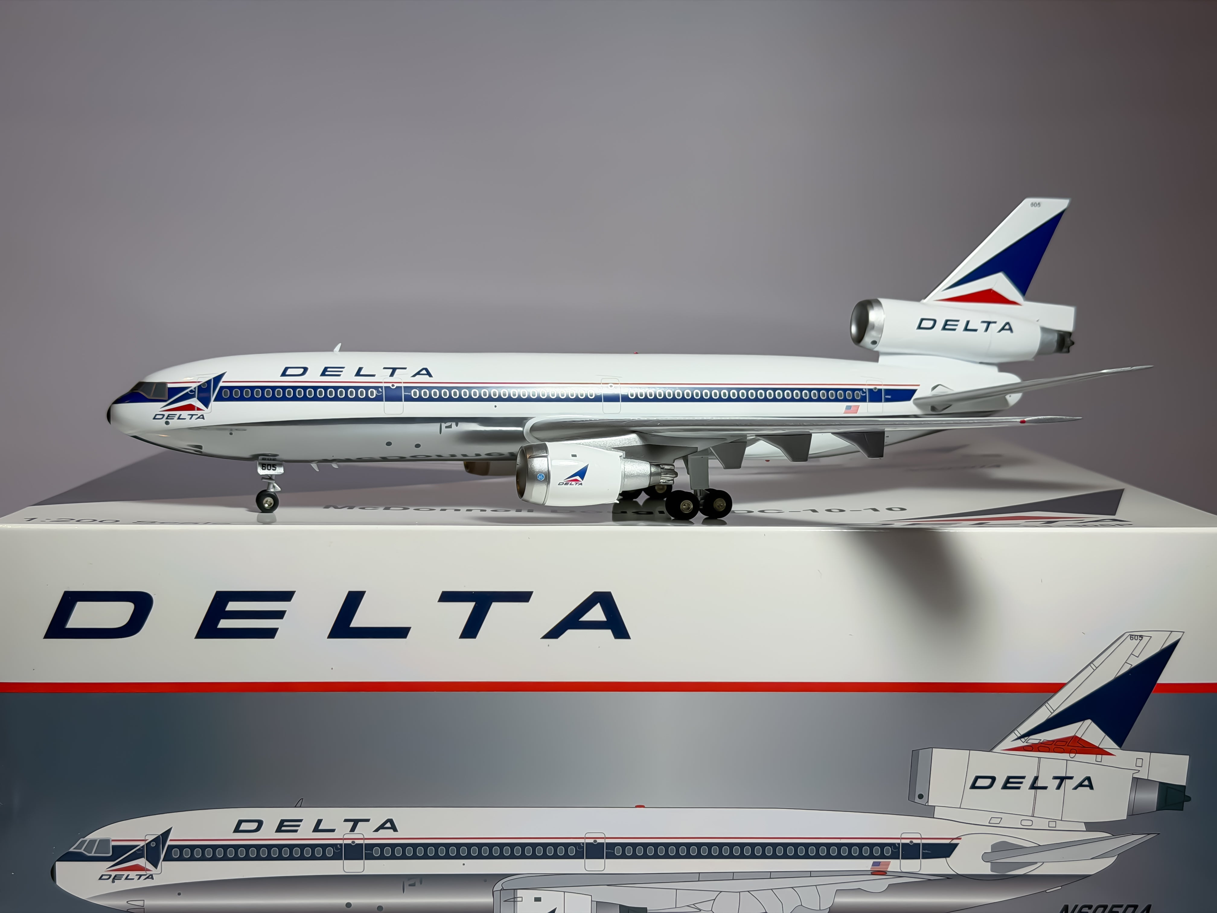 Delta Air Lines McDonnell Douglas DC-10-10 1:200 Inflight200 N605DA (B-101-605P)