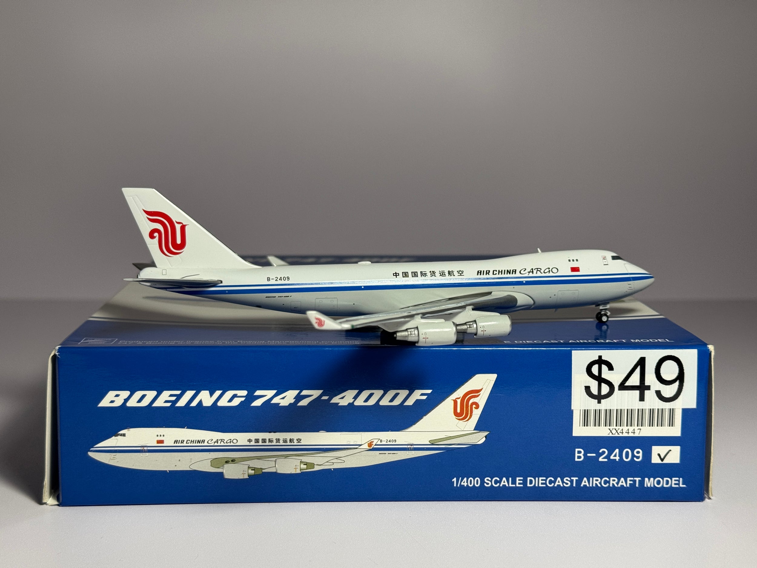 JC Wings 1:400 Air China Cargo Boeing 747-400F B-2409 current colors XX4447