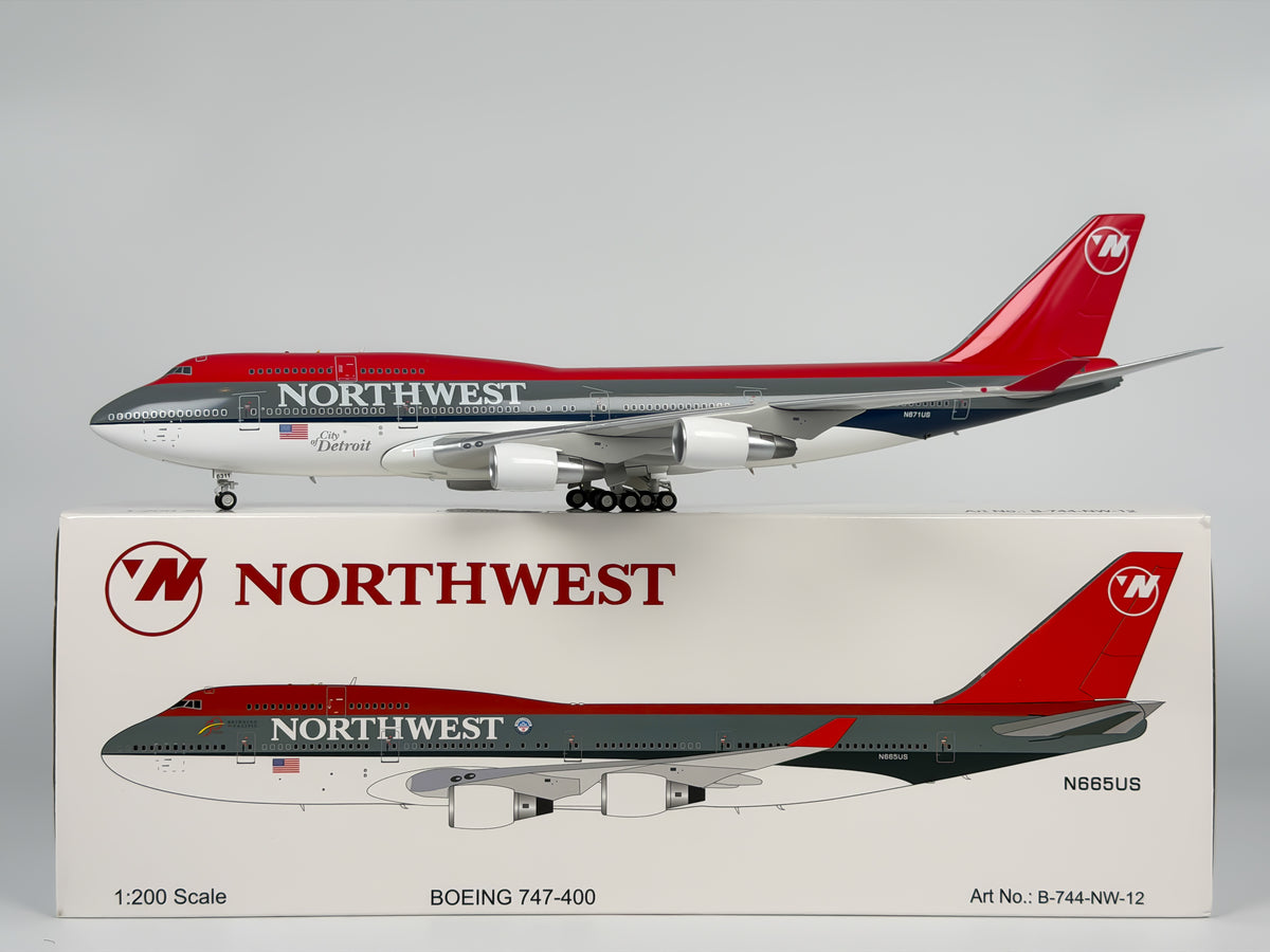 Northwest Airlines Boeing 747-400 1:200 InFlight200 N665US (B-744-NW-12)