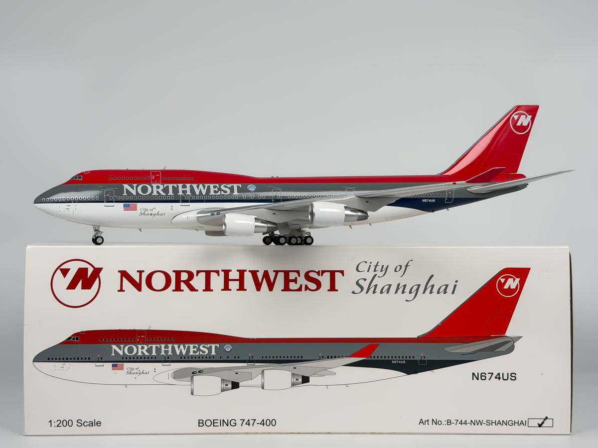 Northwest Airlines Boeing 747-400 1:200 InFlight200 N674US (B-744-NW-SHANGHAI)