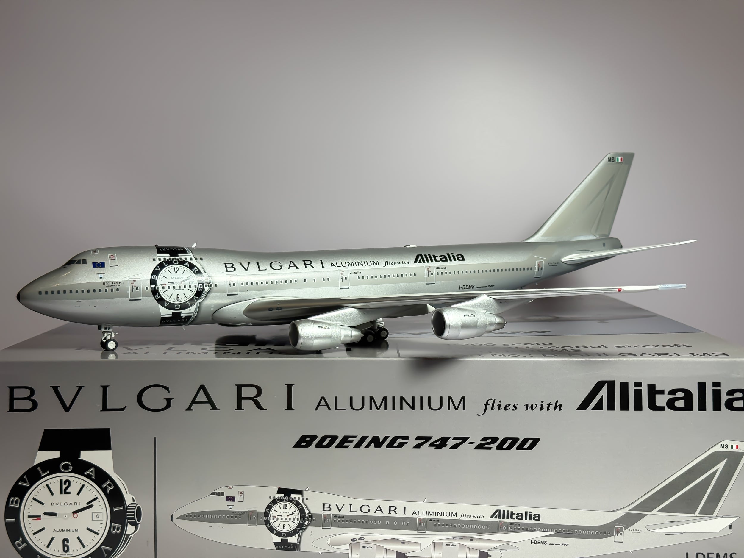 Alitalia Boeing 747-200 1:200 Inflight200 I-DEMS (B-BULGARI-MS)