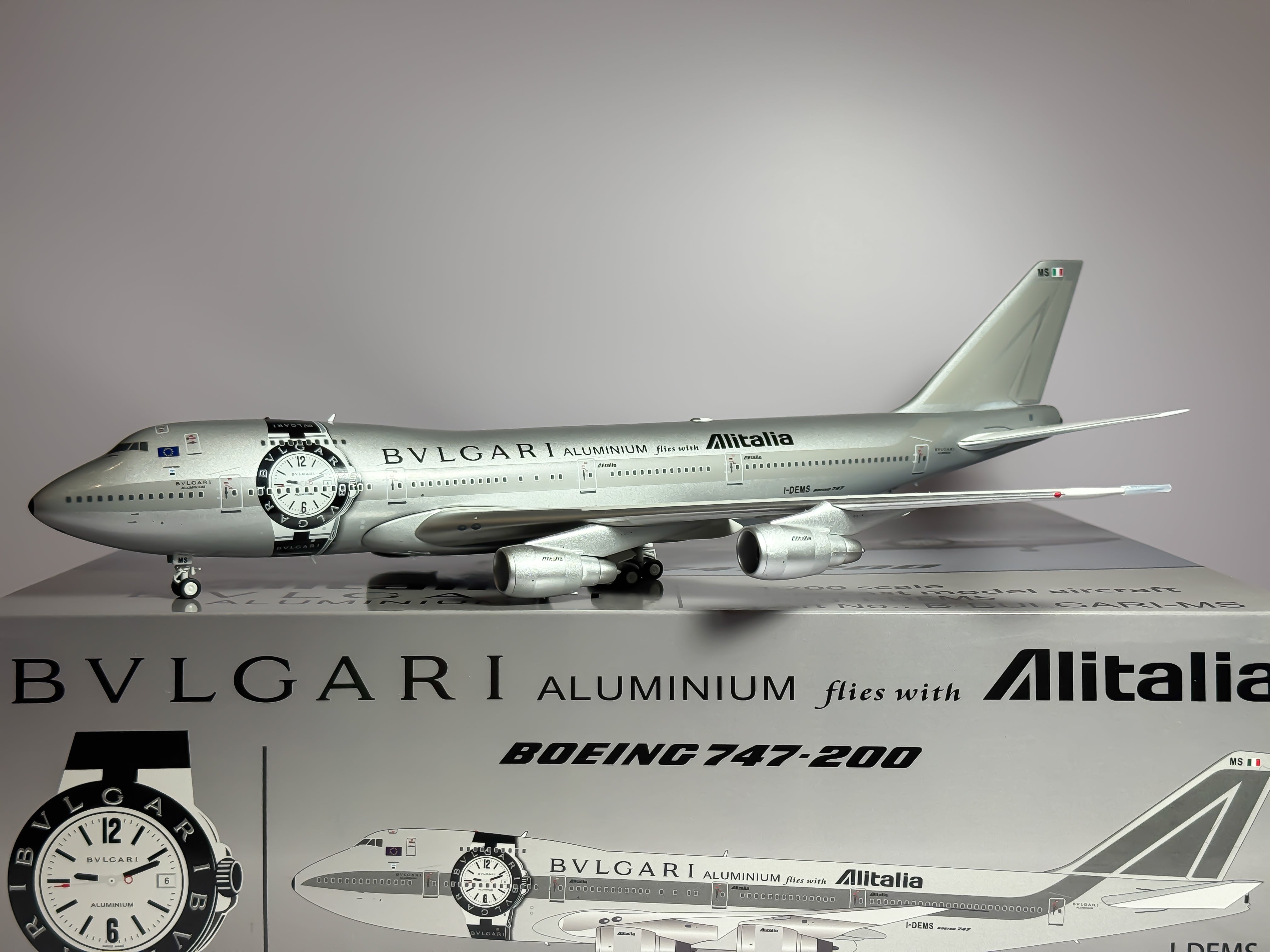 Alitalia Boeing 747-200 1:200 Inflight200 I-DEMS (B-BULGARI-MS)