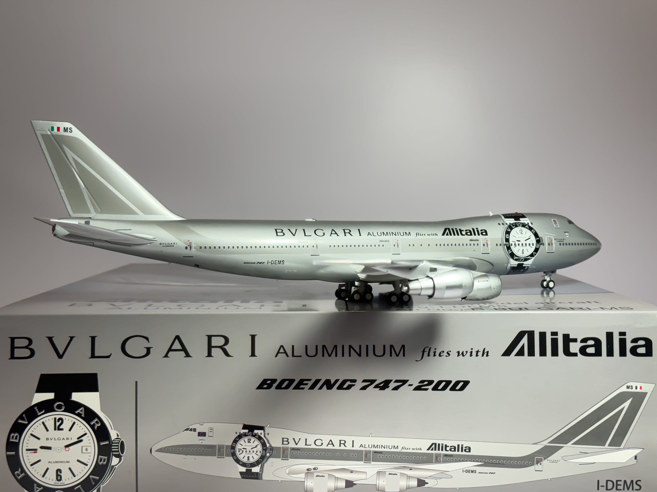 Alitalia Boeing 747-200 1:200 Inflight200 I-DEMS (B-BULGARI-MS)