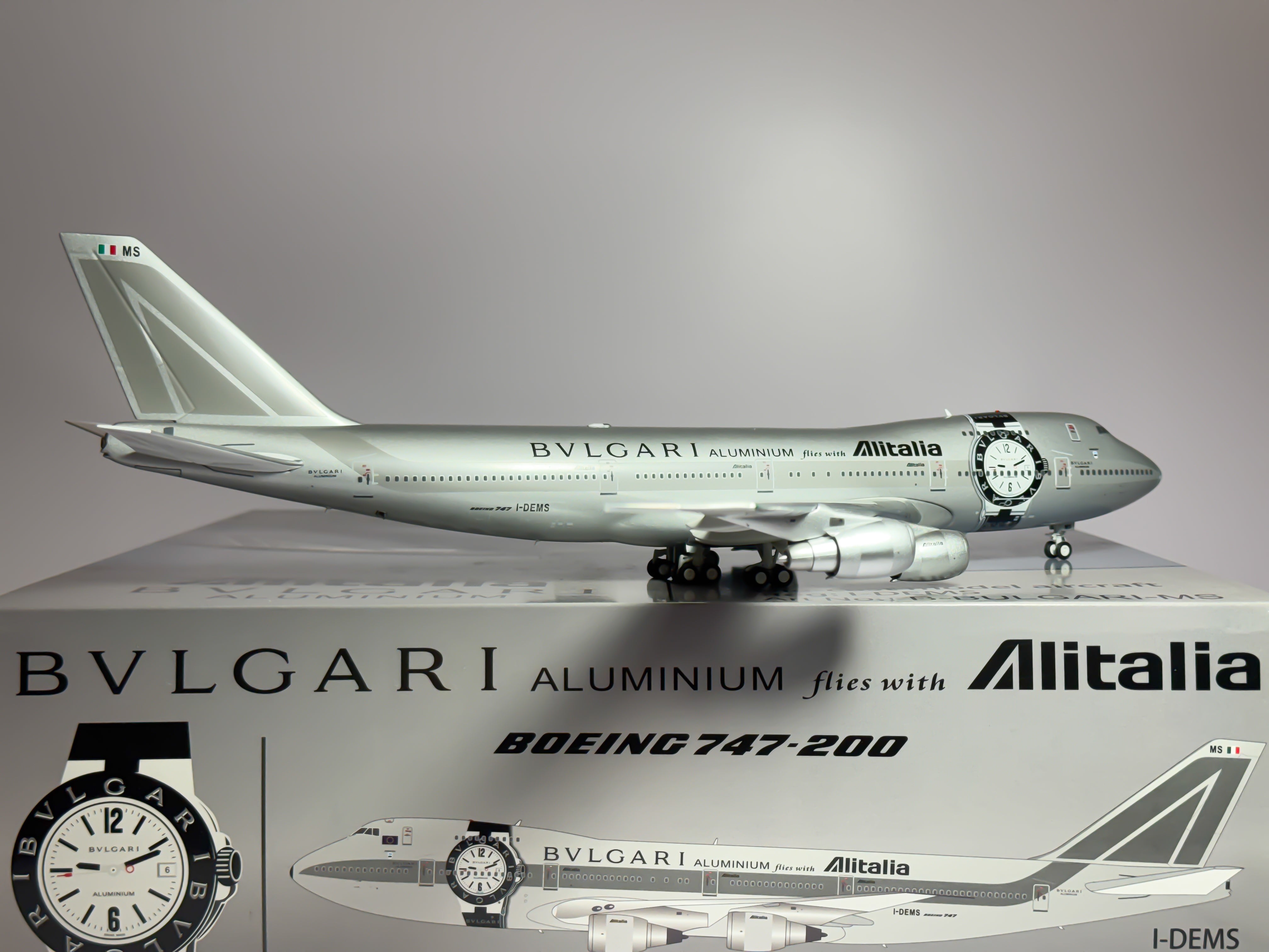 Alitalia Boeing 747-200 1:200 Inflight200 I-DEMS (B-BULGARI-MS)