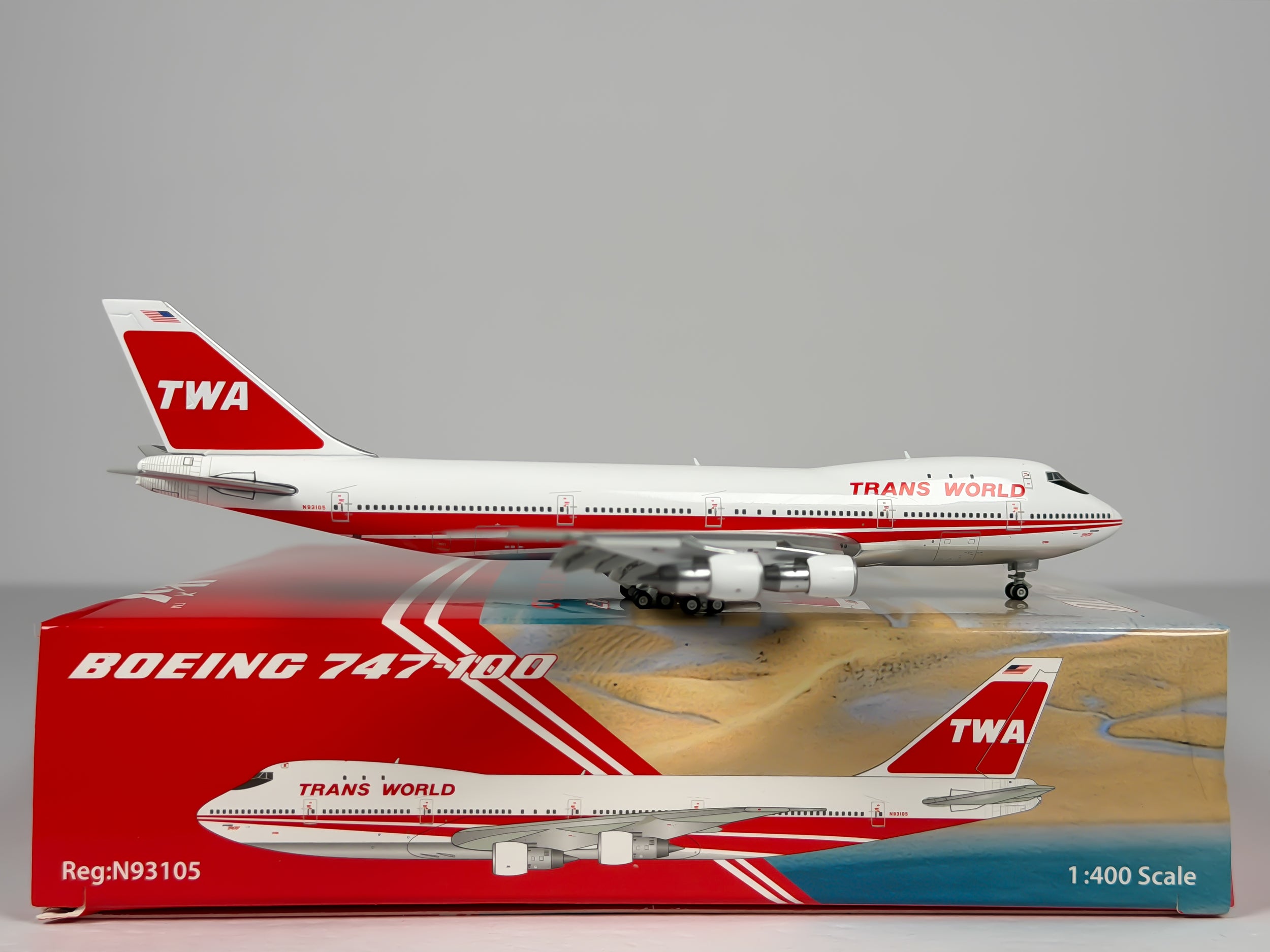 Trans World Airlines (TWA) Boeing 747-100 1:400 HX Models N93105 (B551703P)