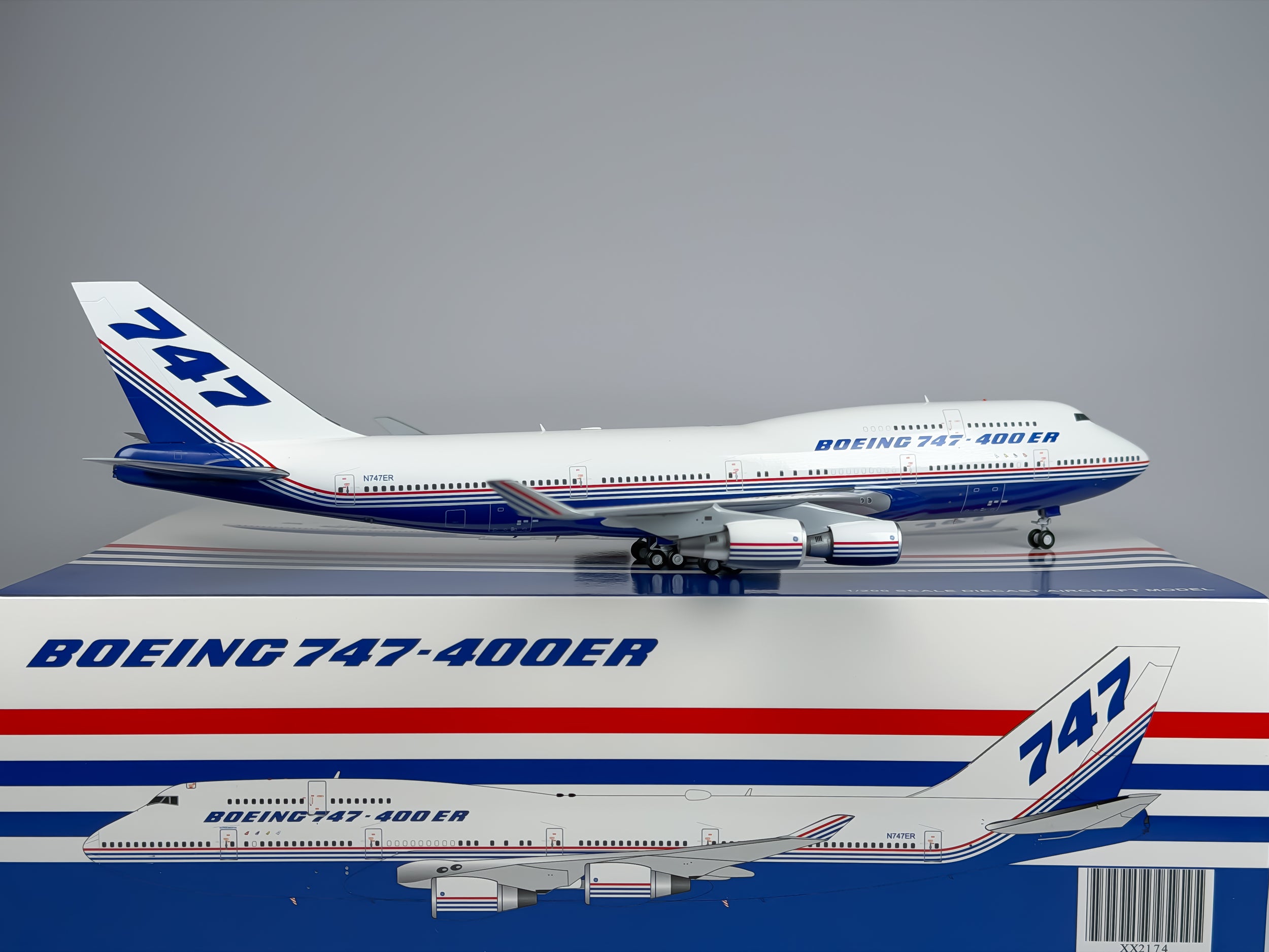 Boeing House Boeing 747-400 1:400 HX Models N747ER (B611601F)