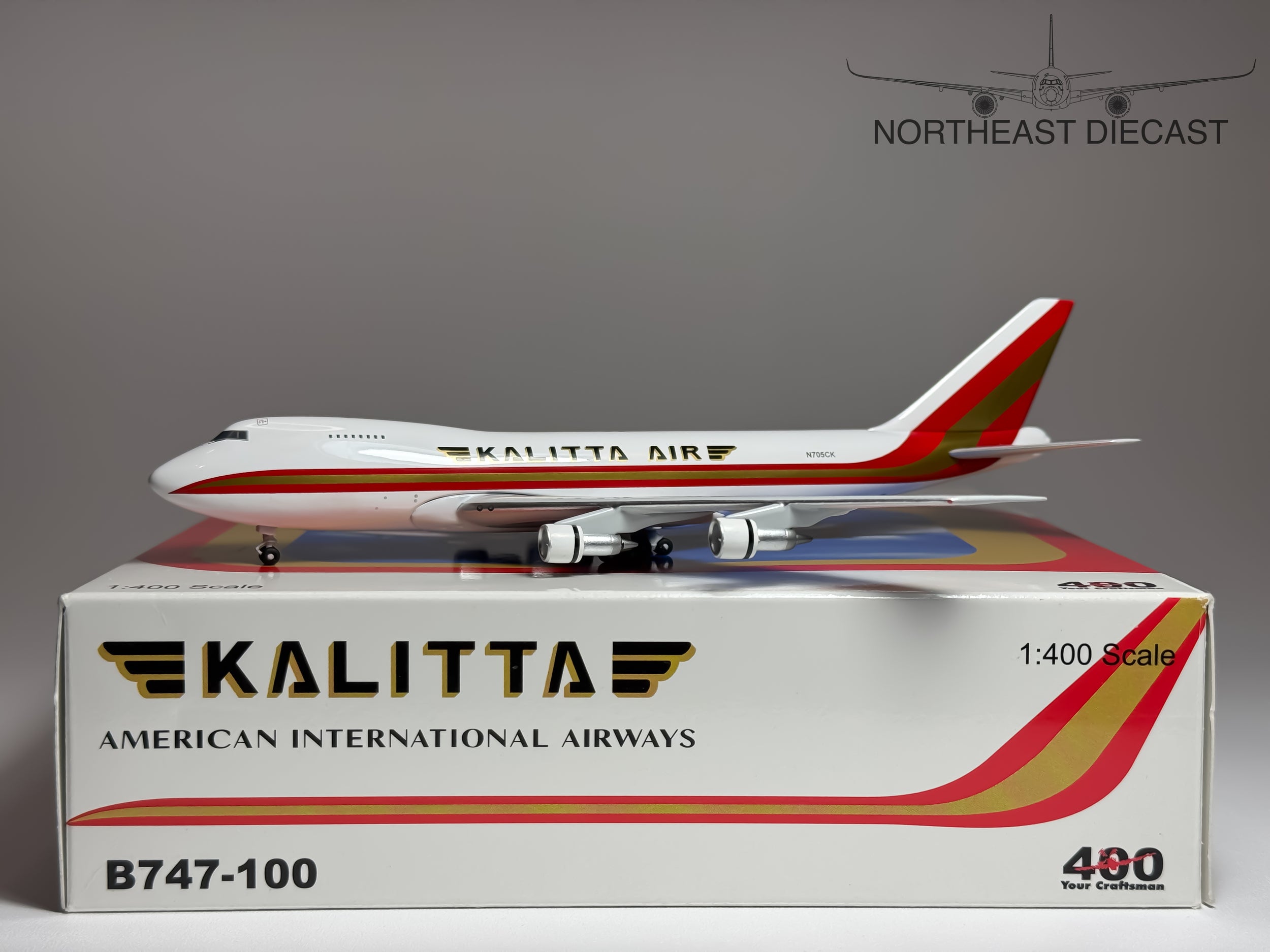 Kalitta Air Boeing 747-200F 1:400 Aeroclassics N705CK (BB4-2003-13A)