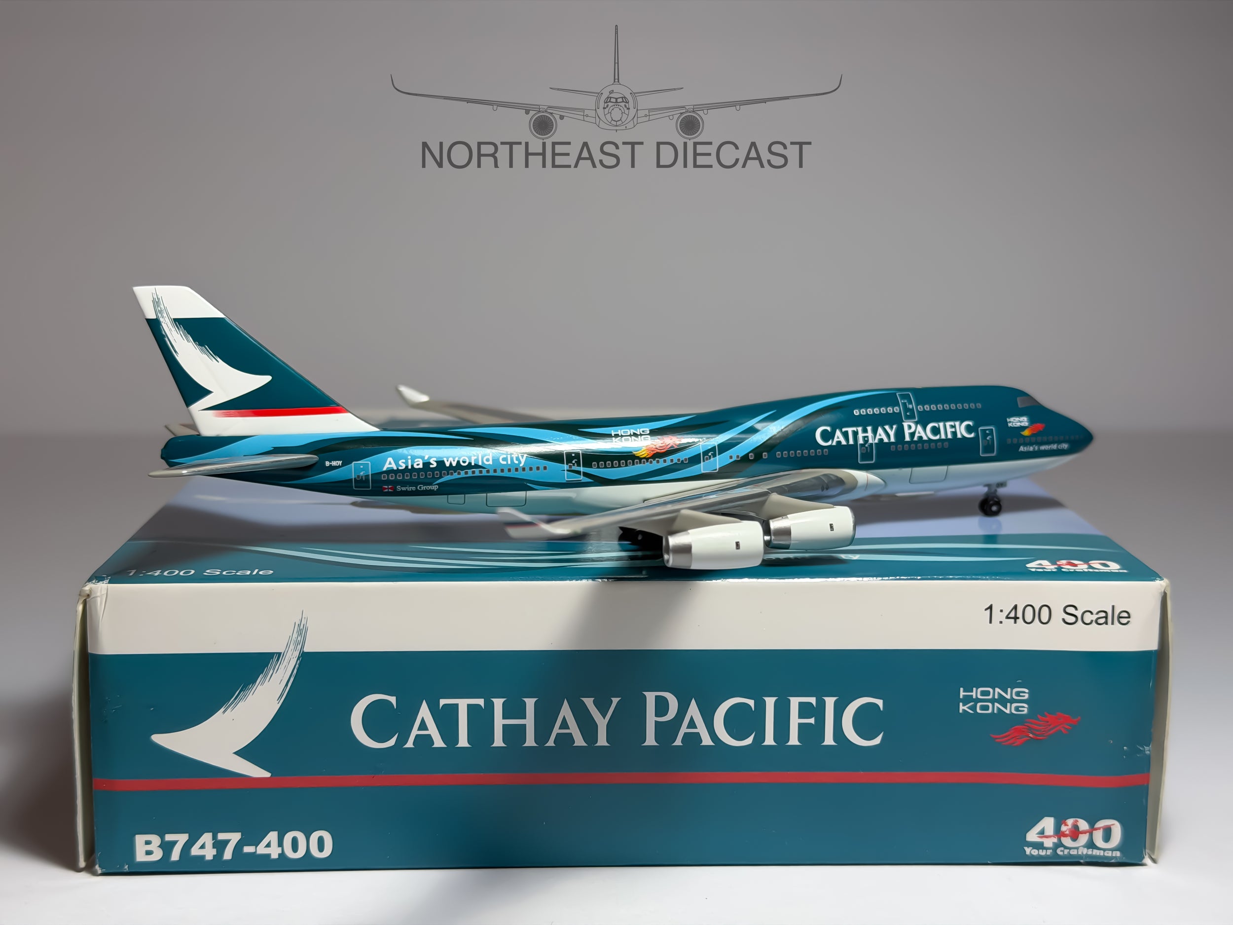 Cathay Pacific Boeing 747-400 1:400 Big Bird B-HOY (BB4-2003-32)