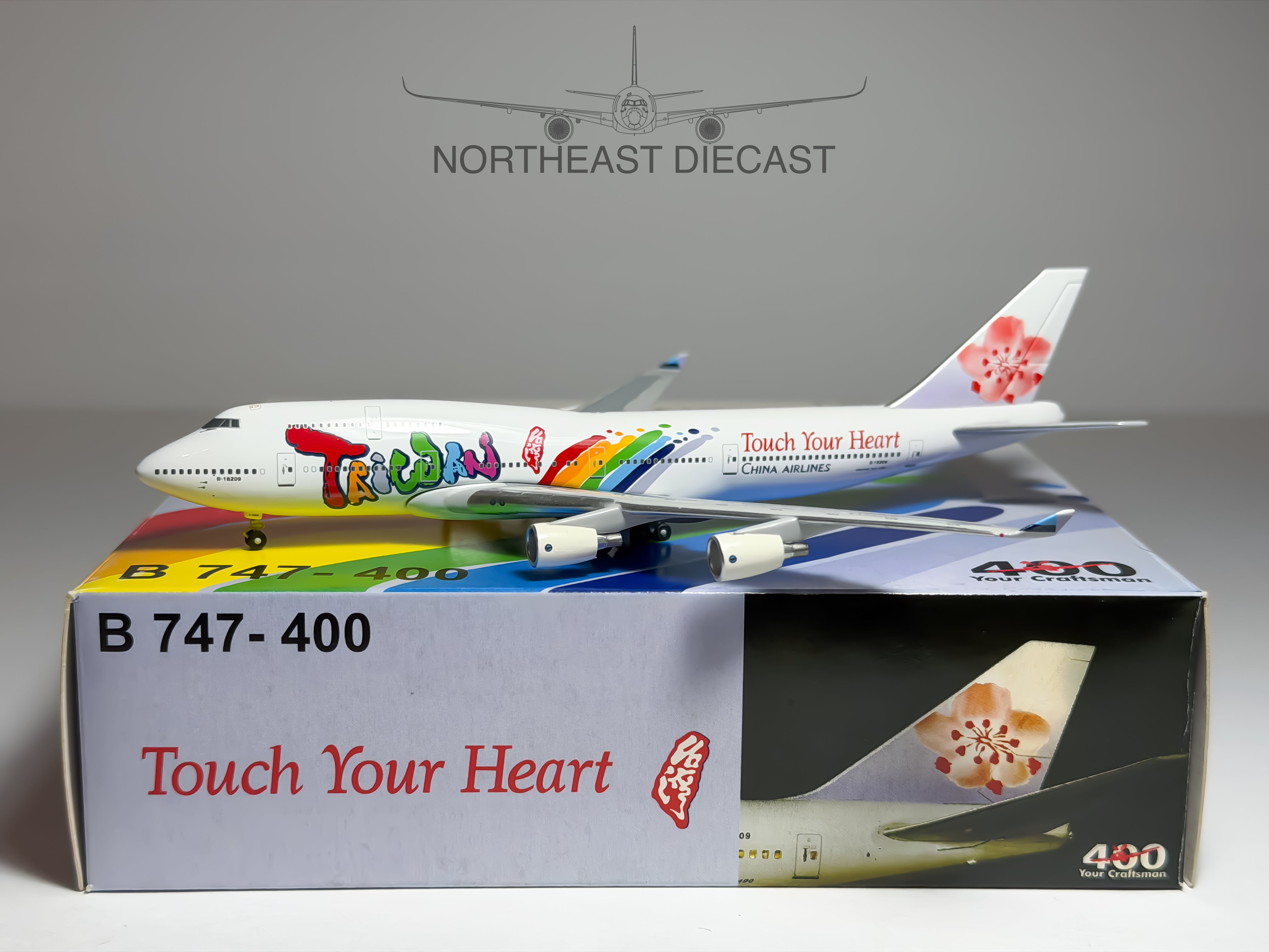 China Airlines Boeing 747-400 1:400 Big Bird B-18209 (BB4-2003-55)