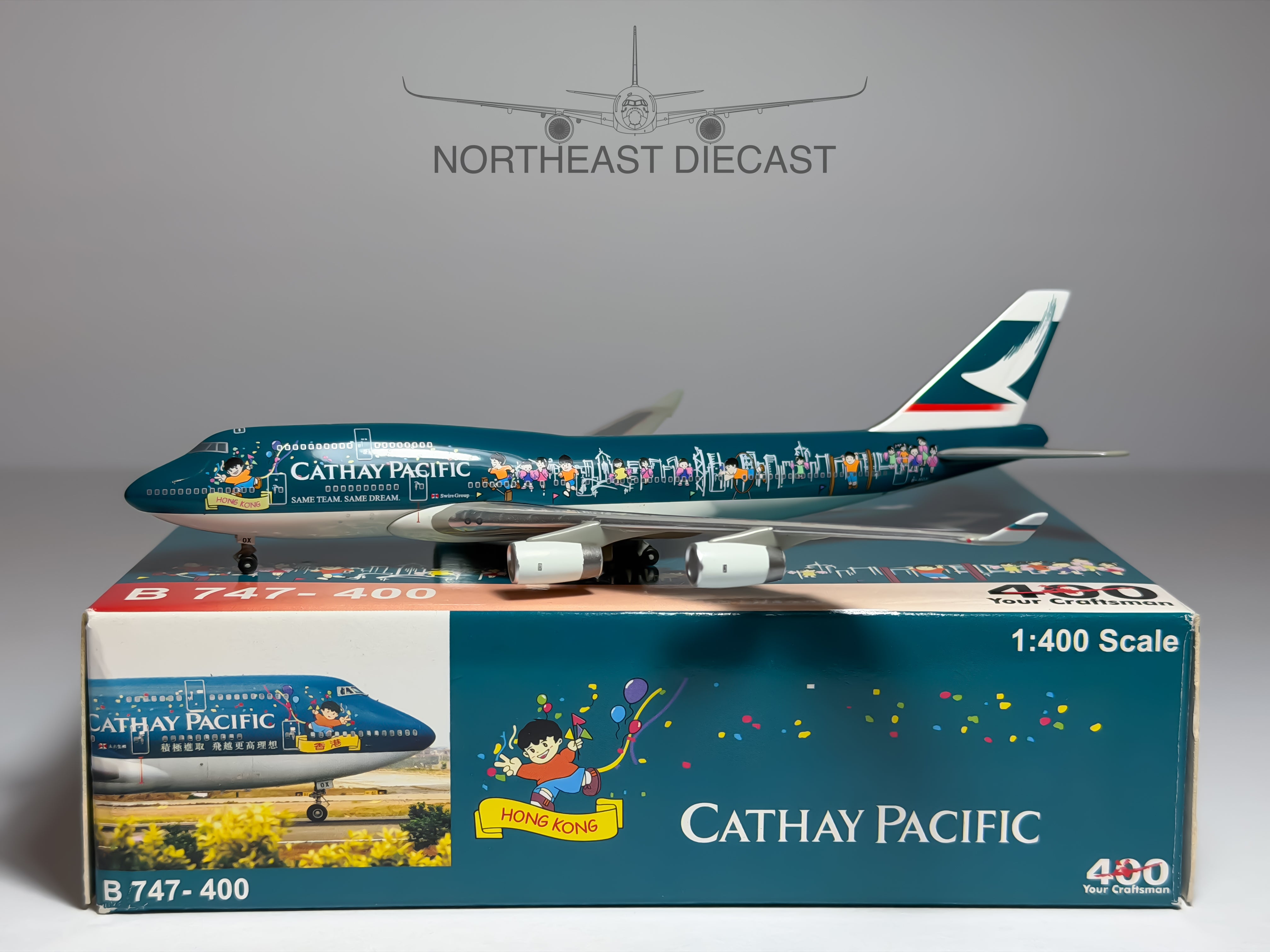Cathay Pacific Boeing 747-400 1:400 Big Bird B-HOX (BB4-2004-19)