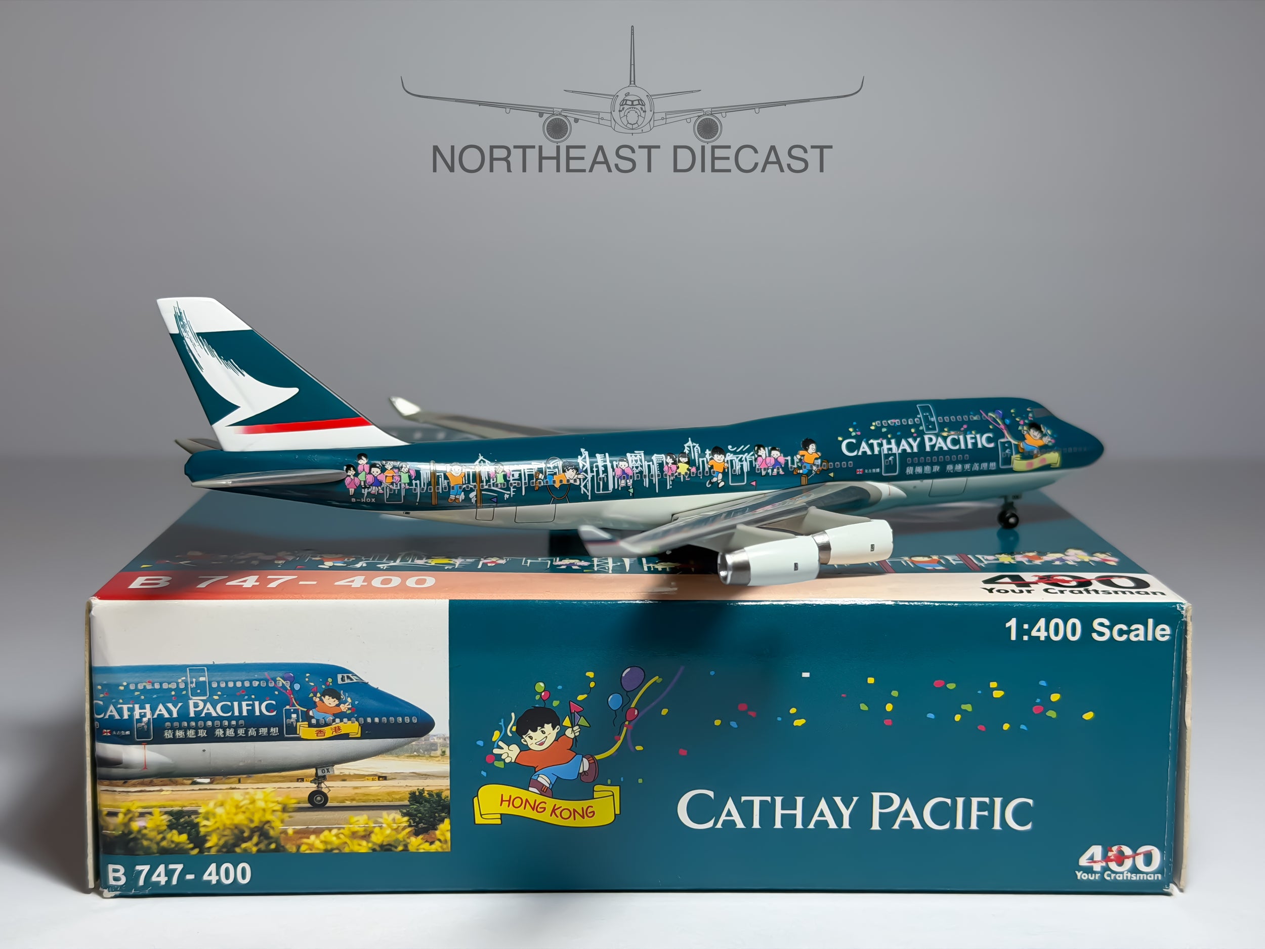 Cathay Pacific Boeing 747-400 1:400 Big Bird B-HOX (BB4-2004-19)