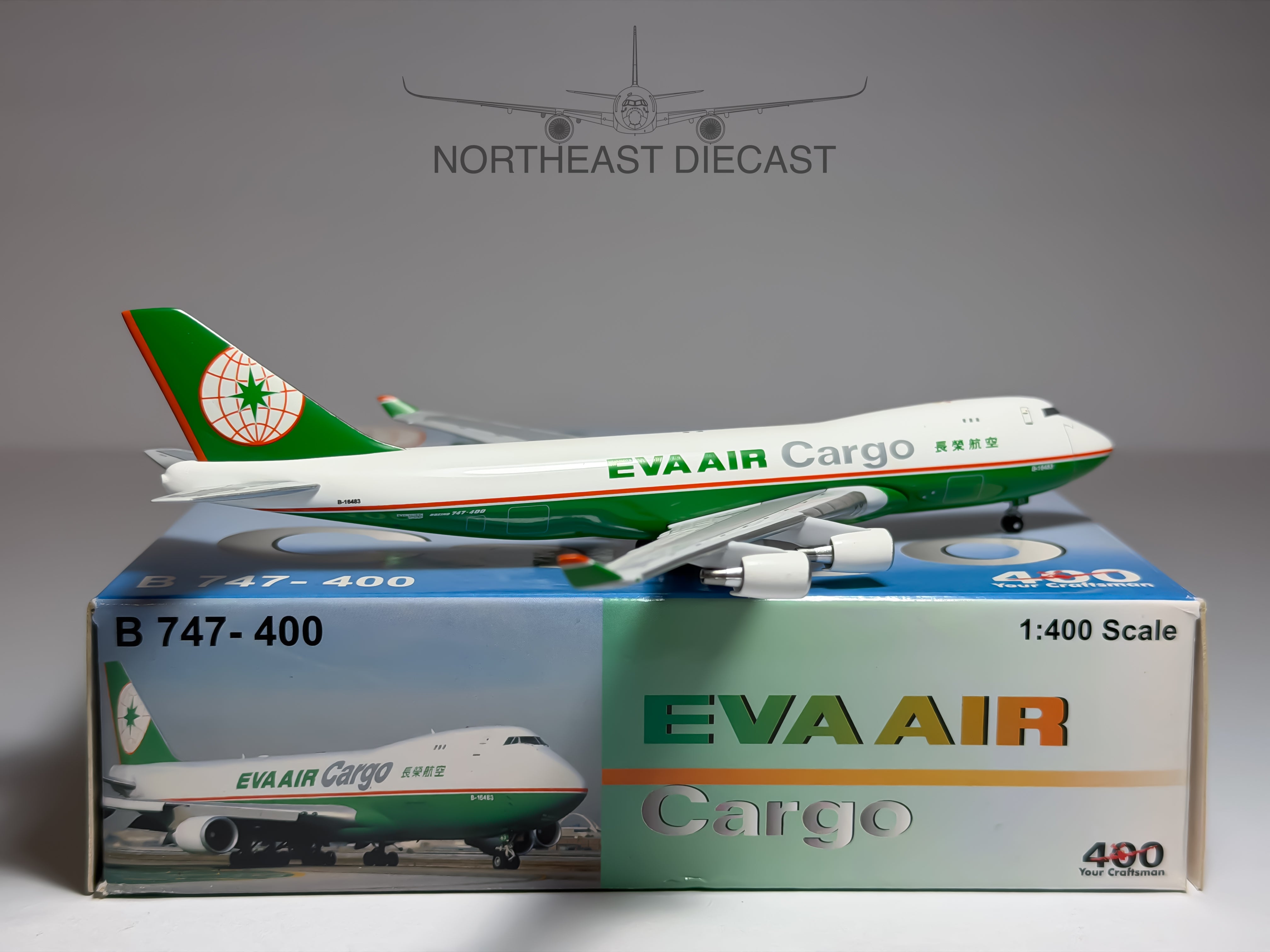 Eva Air Cargo Boeing 747-400F 1:400 Big Bird B-16483 (BB4-2004-22)