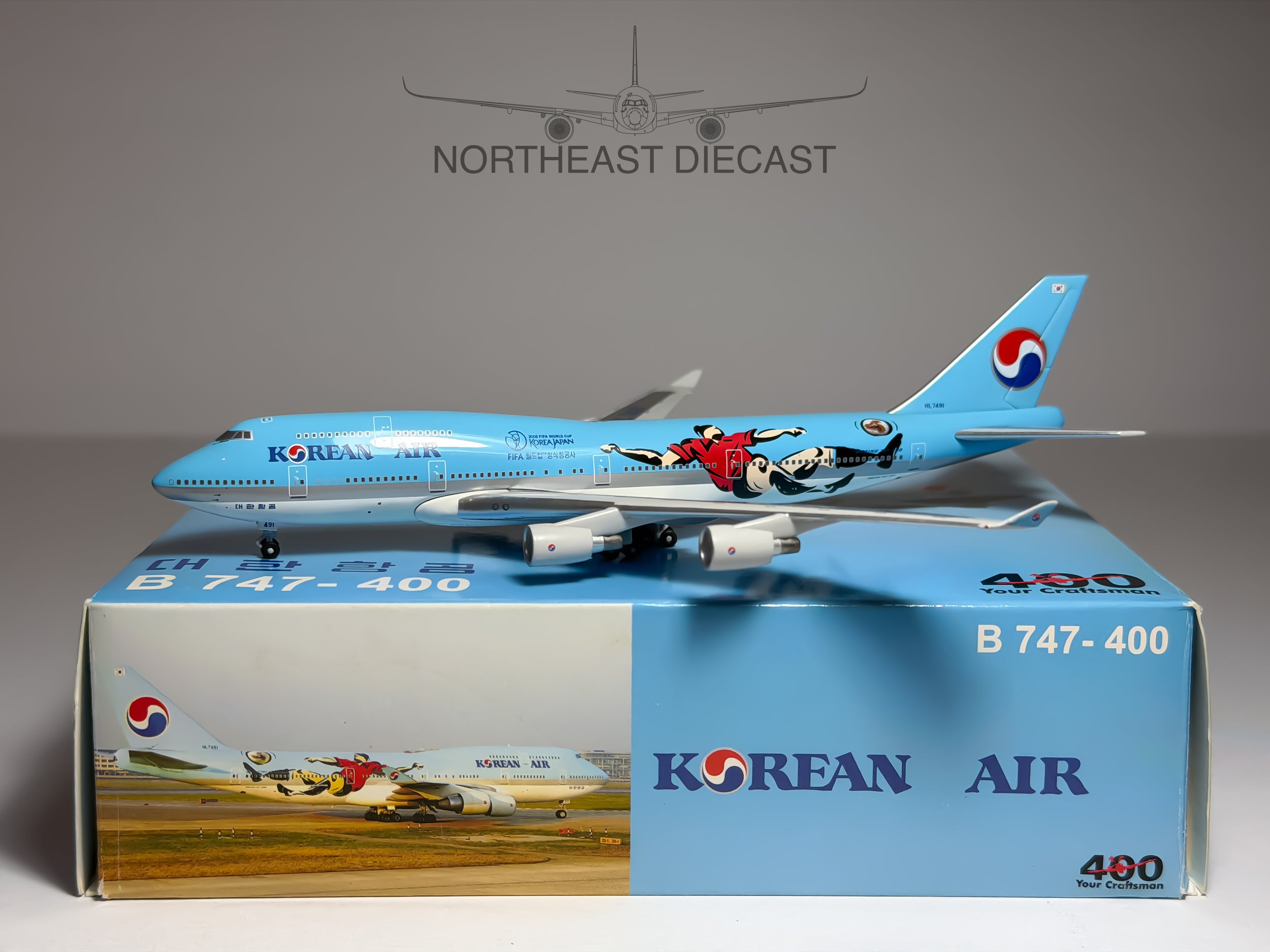 Korean Air Lines Boeing 747-400 1:400 Big Bird HL7491 (BB4-2005-007)