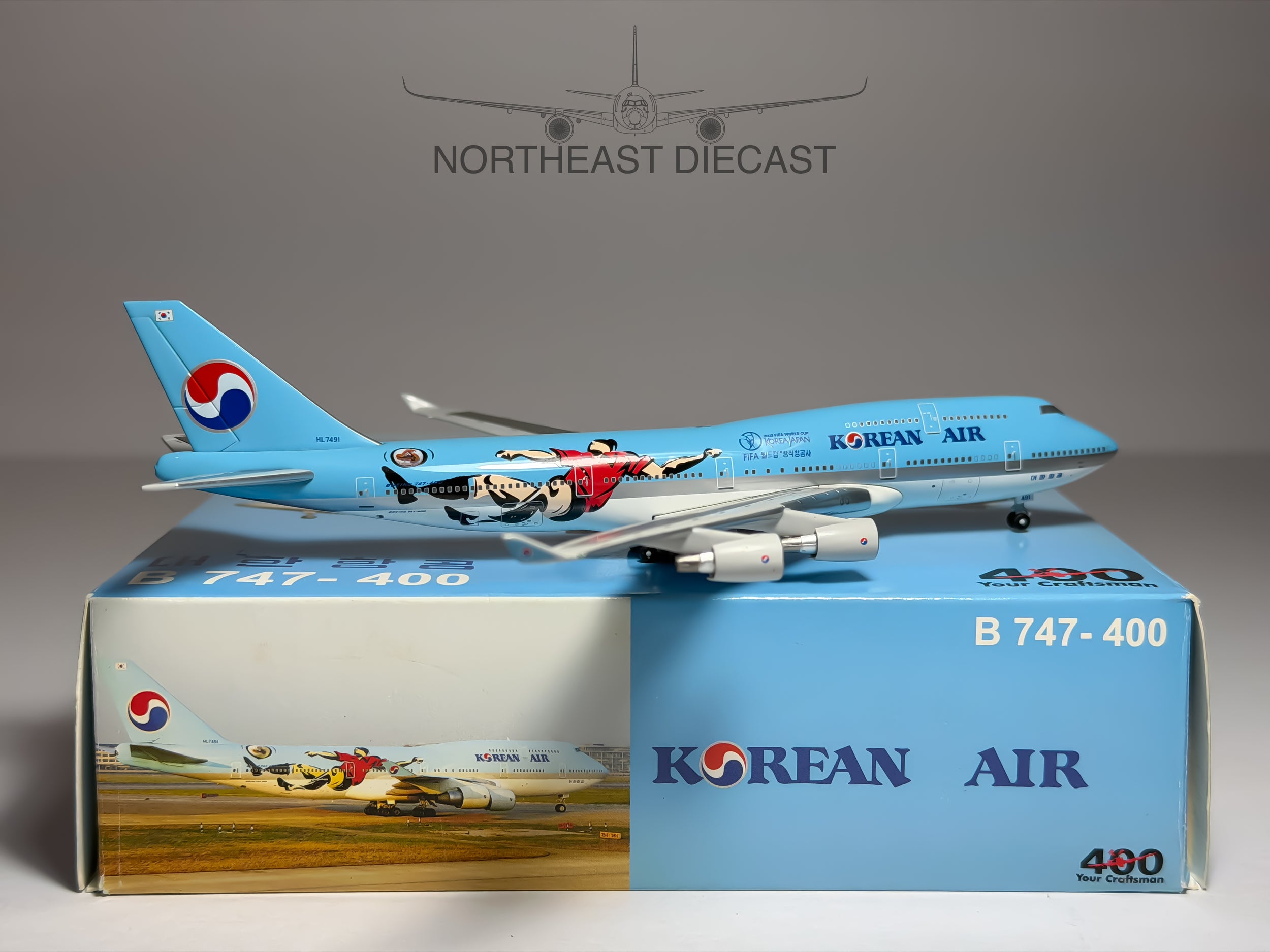 Korean Air Lines Boeing 747-400 1:400 Big Bird HL7491 (BB4-2005-007)