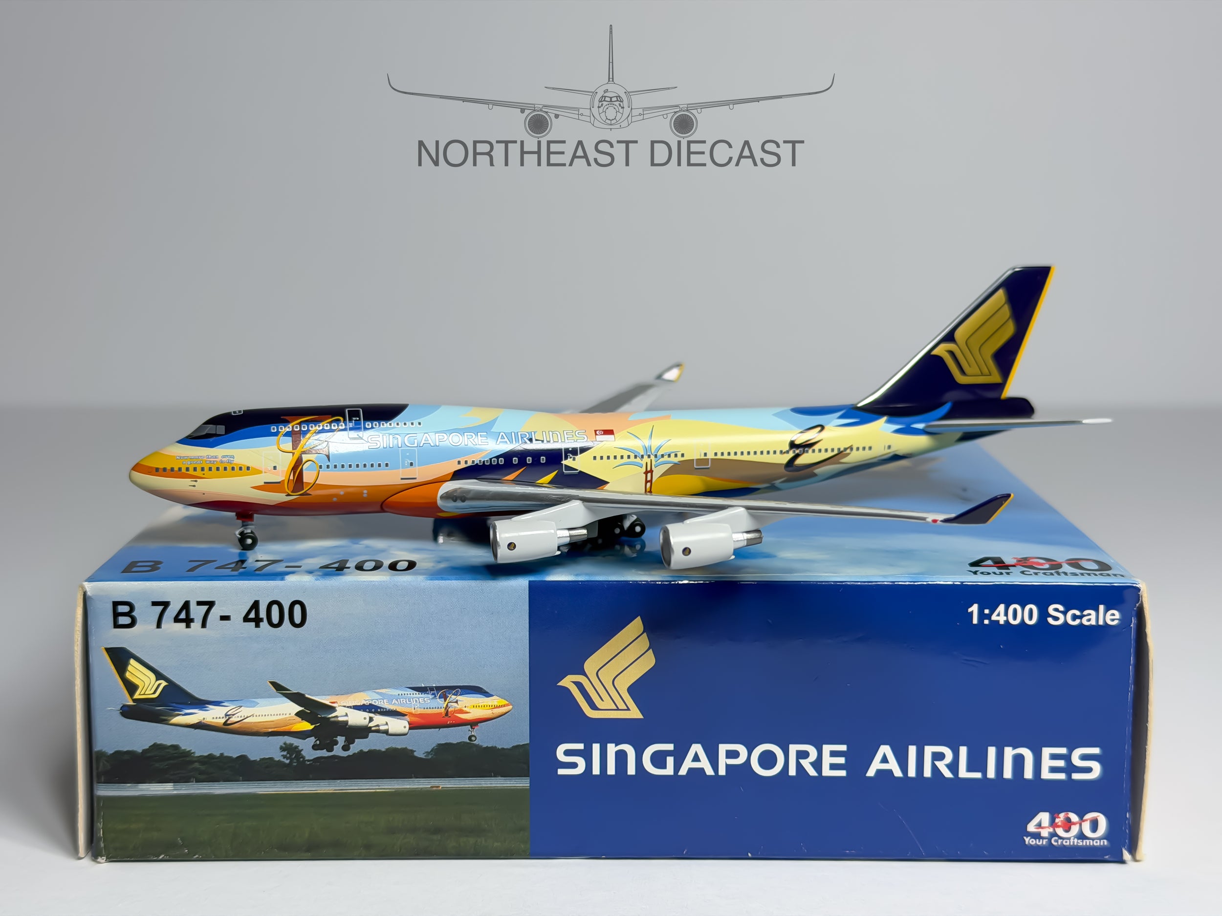 Singapore Airlines Boeing 747-400 1:400 Big Bird 9V-SPK (BB4-2015-01)