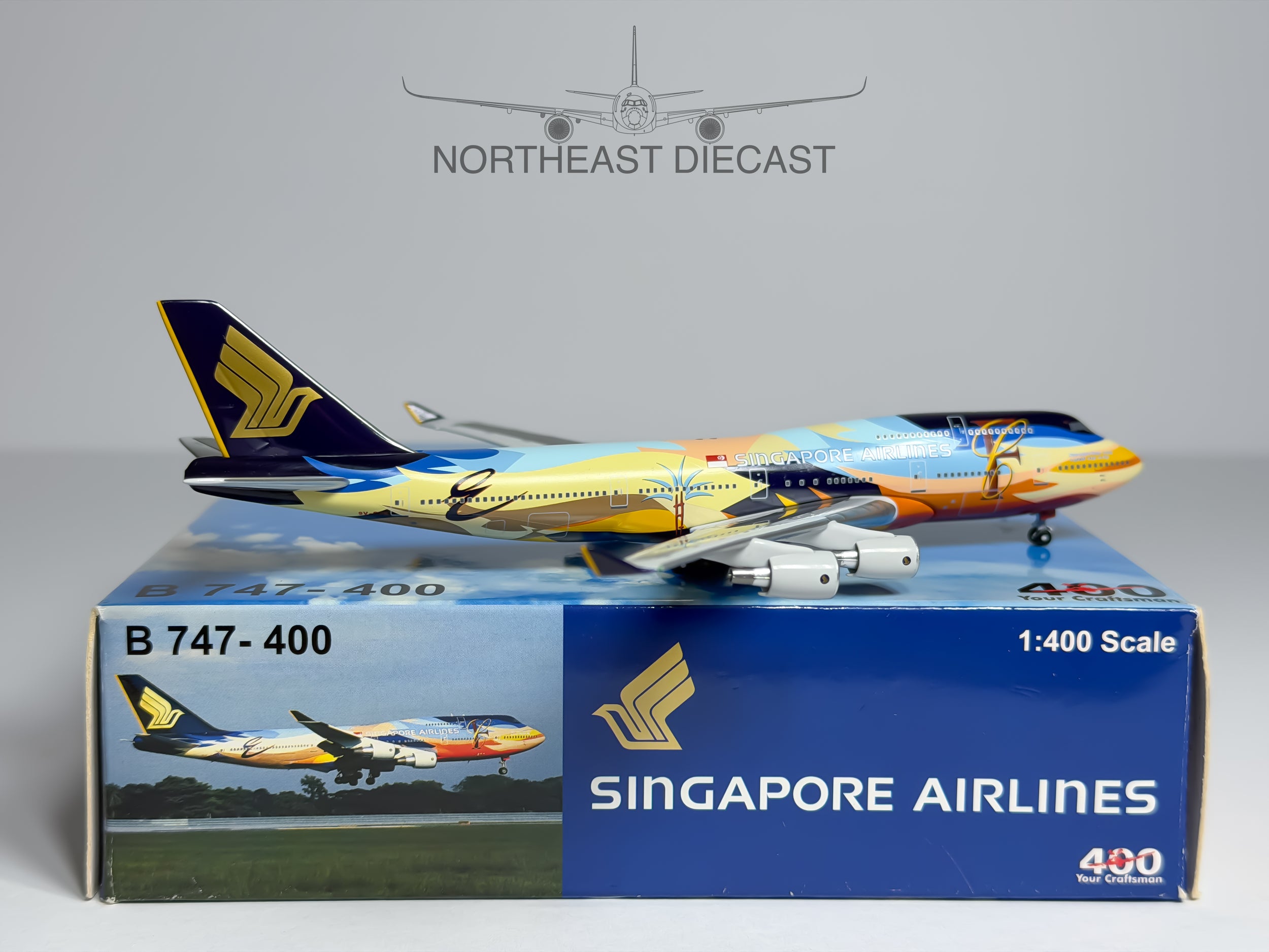 Singapore Airlines Boeing 747-400 1:400 Big Bird 9V-SPK (BB4-2015-01)