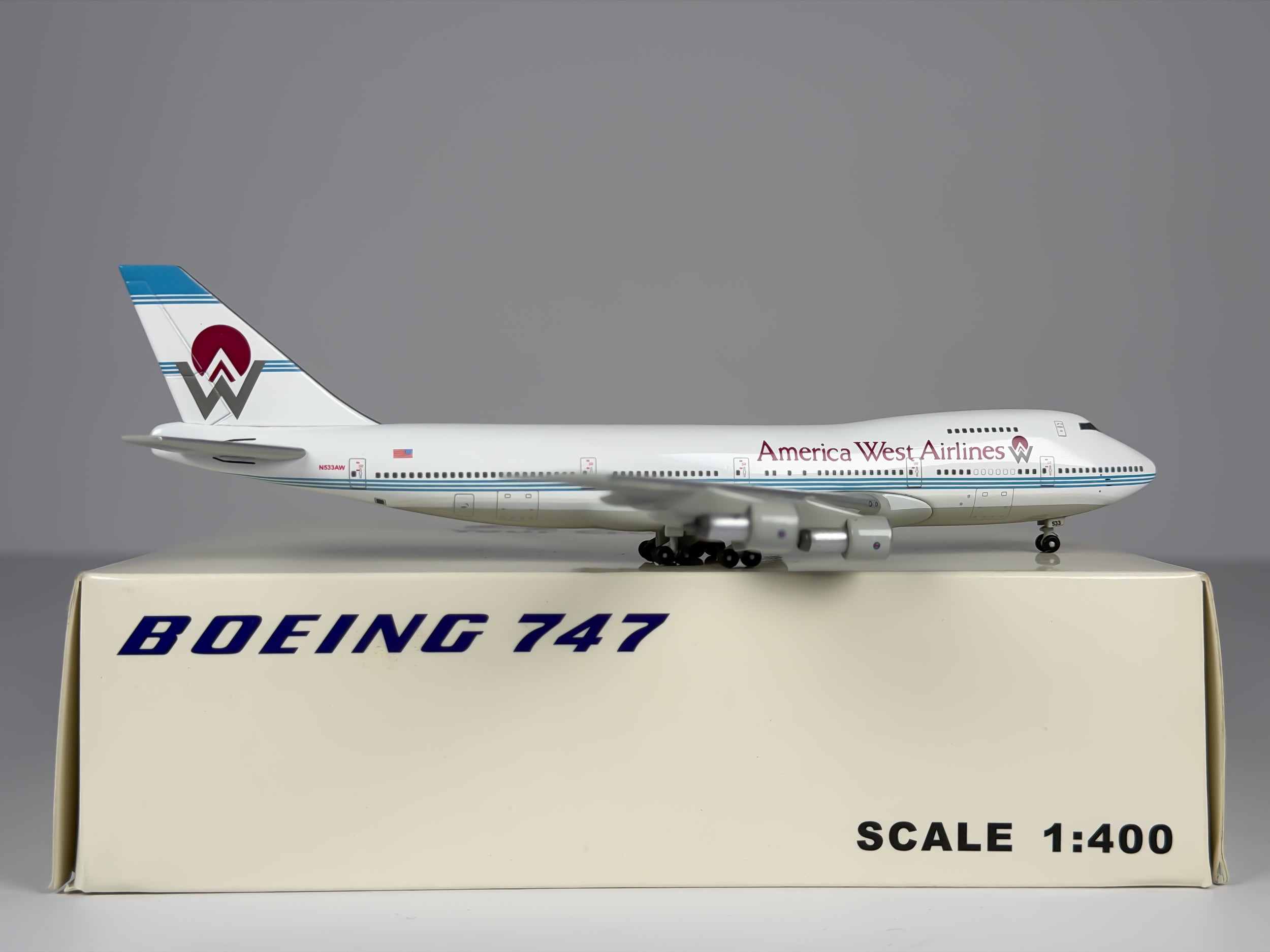 America West Boeing 747-200 1:400 Big Bird N533AW (BB4-742-N533AW)