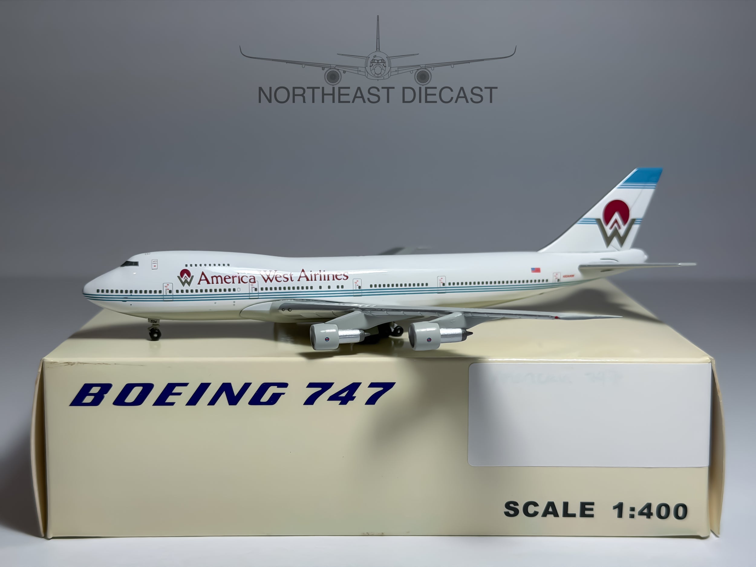 America West Airlines Boeing 747-200 1:400 Big Bird N534AW (BB4N534AW)