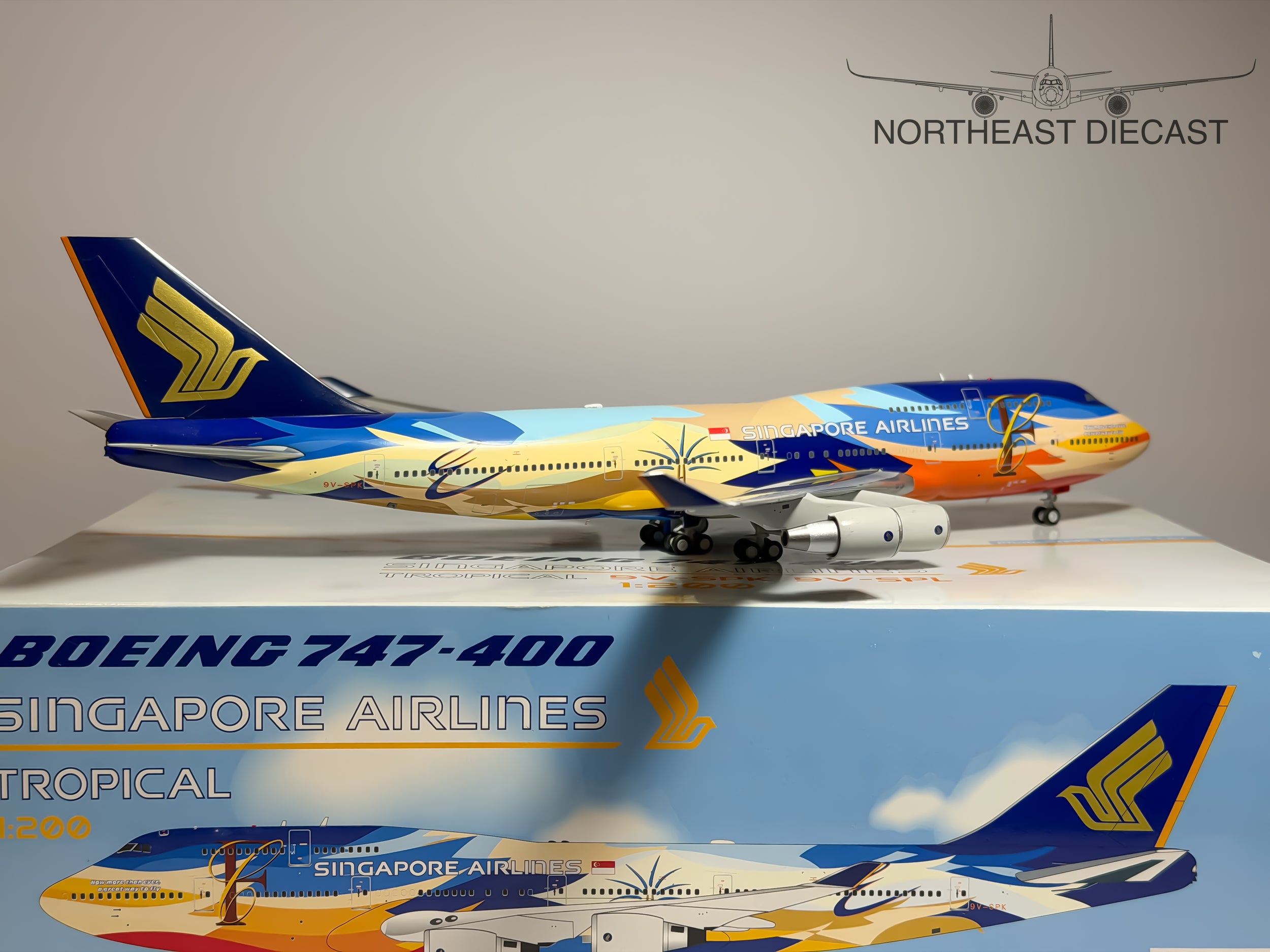Singapore Airlines Boeing 747-400 1:200 Inflight200 9V-SPK (BBOX2523)