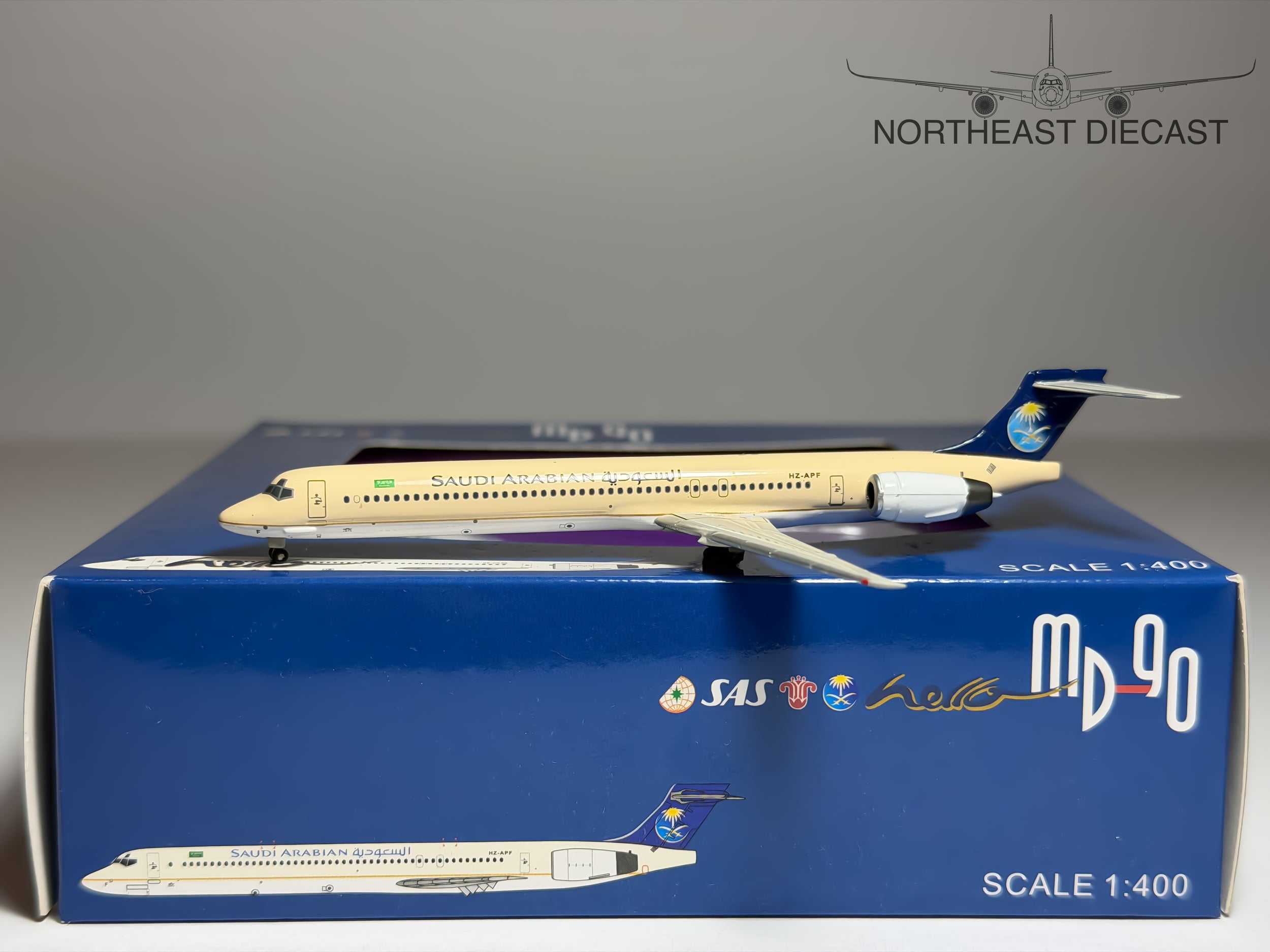 Saudi Arabian McDonnell Douglas MD-90 1:400 Blue Box HZ-APF (BBSVA009)