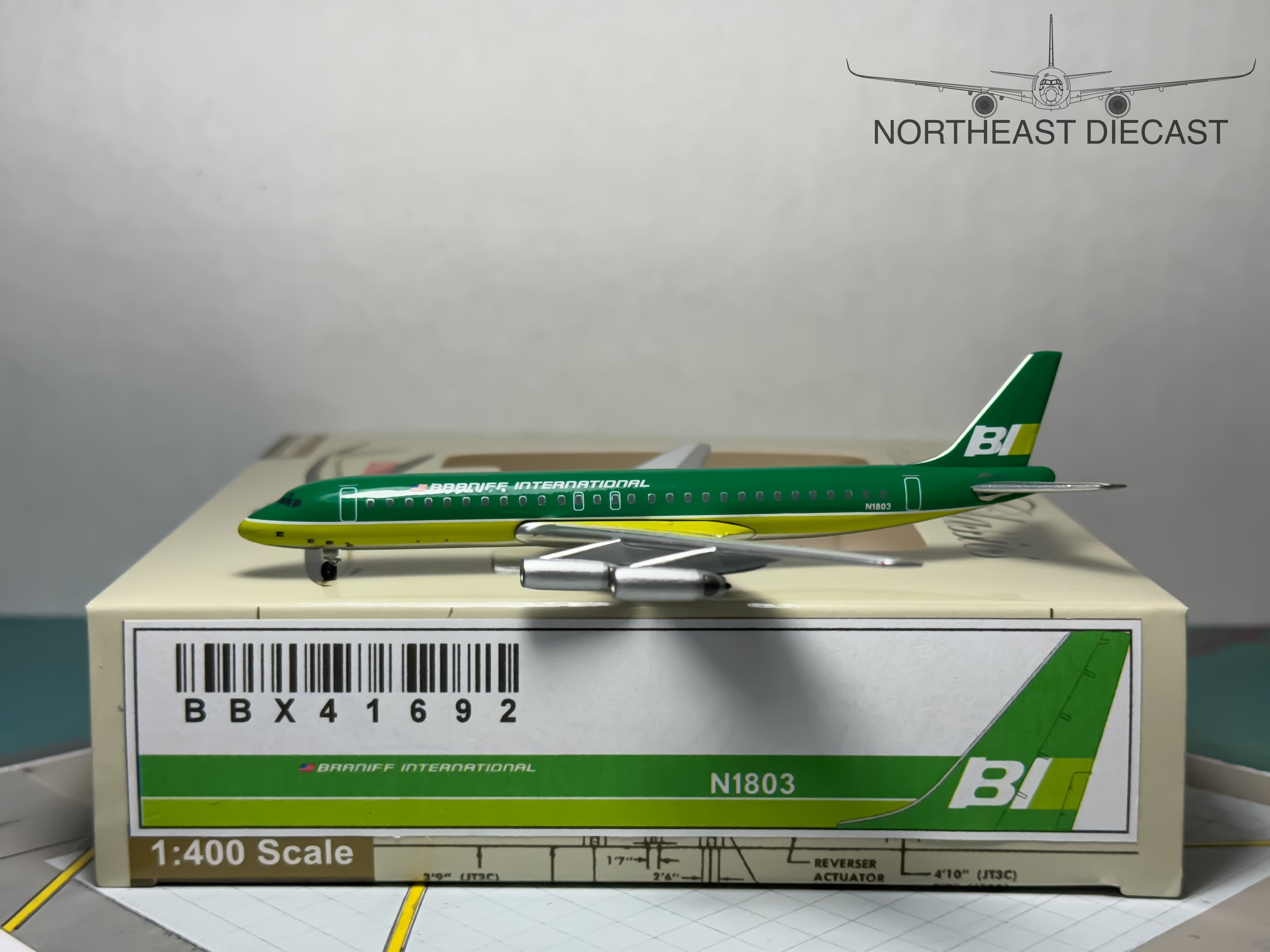 Braniff International Douglas DC-8-62 1:400 Aeroclassics N1803 (BBX41692)
