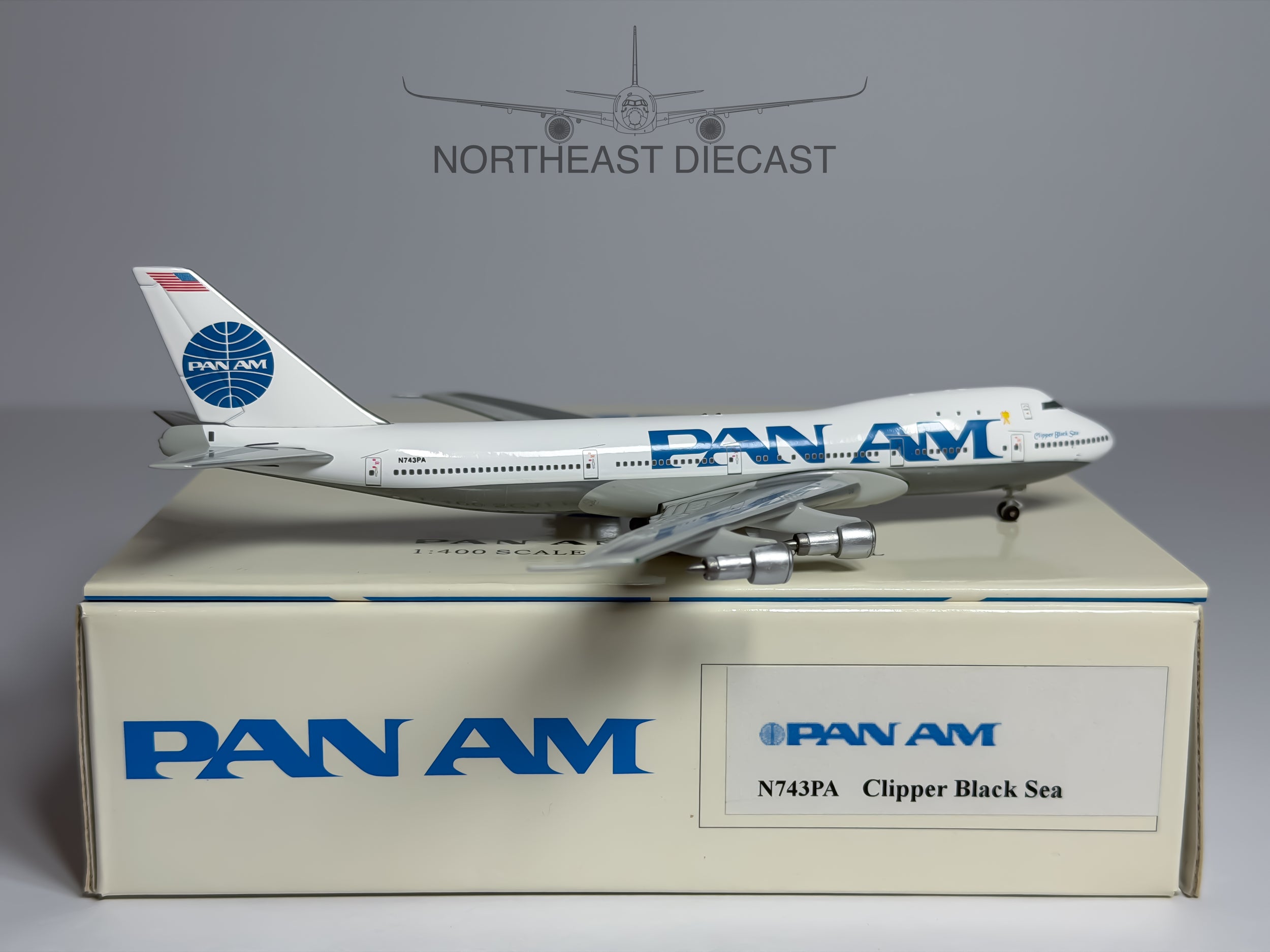 Pan American Boeing 747-100 1:400 Blue Box N743PA (BBXN743PA)