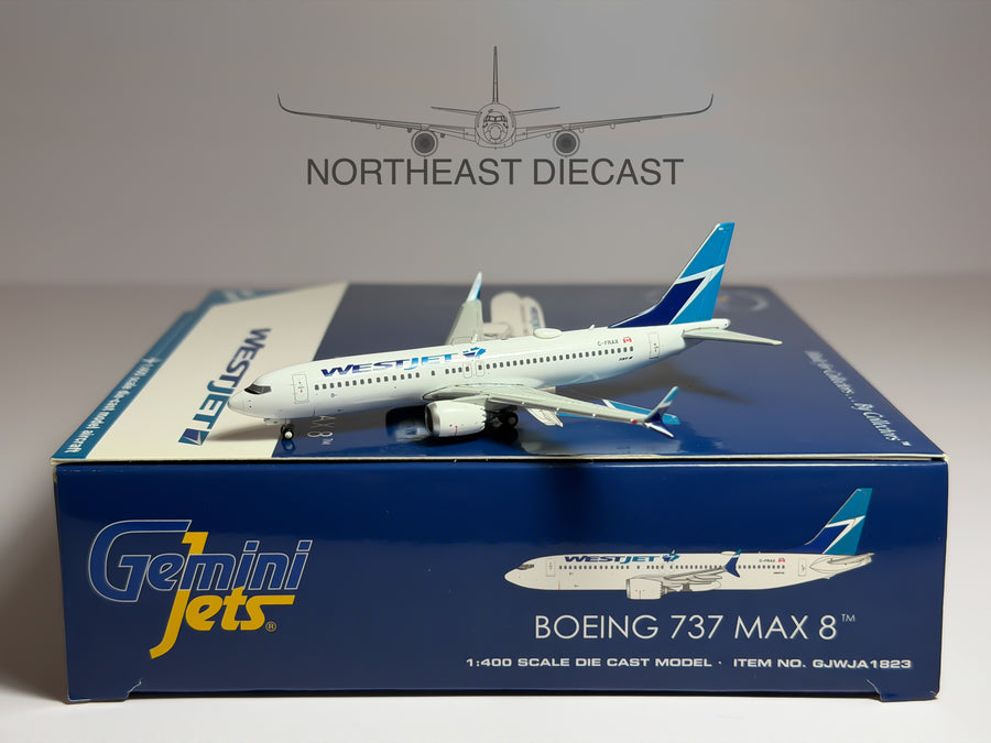 WestJet Boeing 737 MAX 8 1:400 Gemini Jets C-FRAX (GJWJA1823)