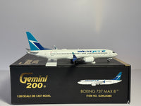 Gemini Jets 1:200 WestJet Boeing 737 MAX8 C-FRAX 2010s colors G2WJA688